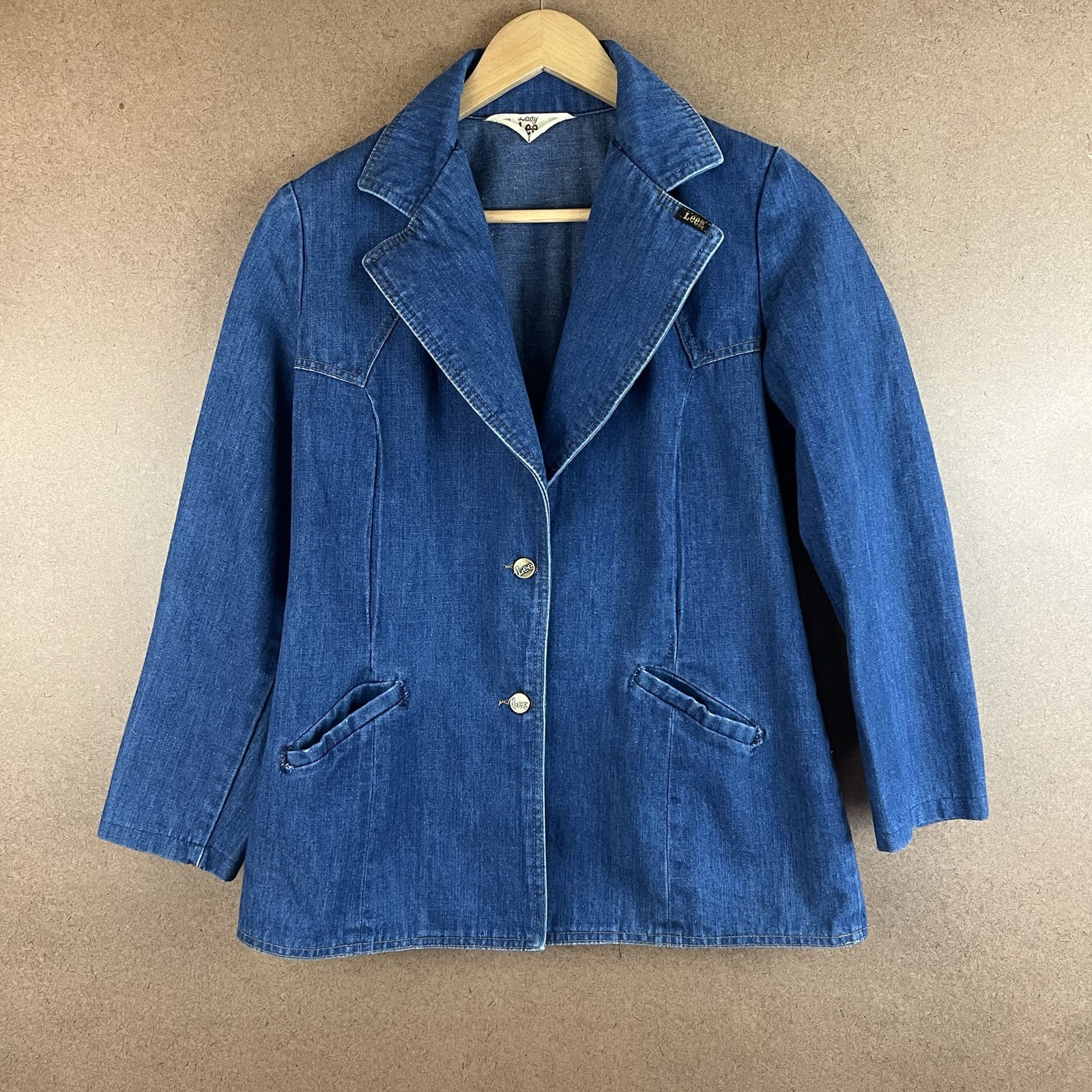 VTG 70s Lady Lee Western Denim Blazer 11/12 Made in USA