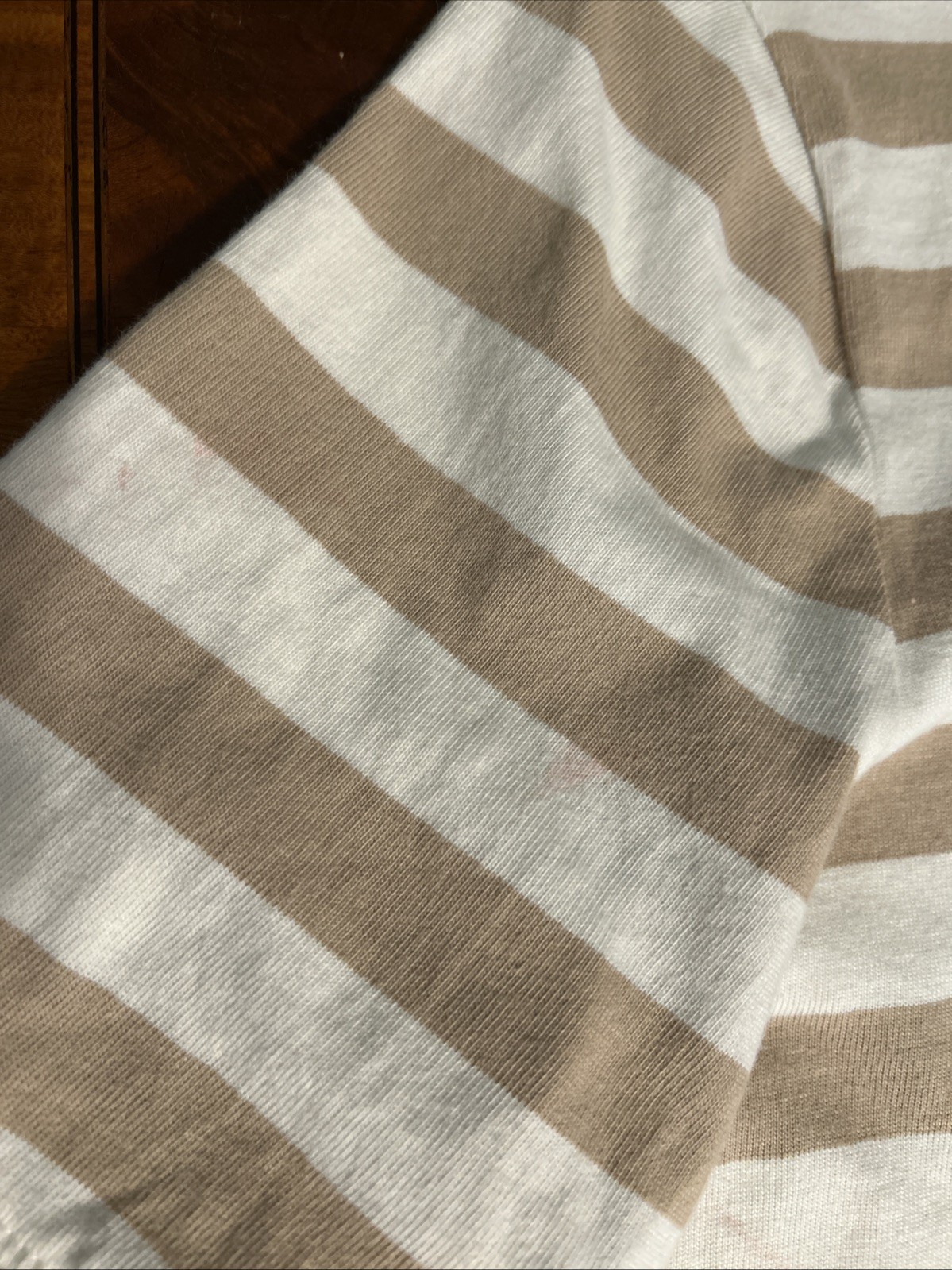J. Crew Heavy Cotton Striped T-Shirt With Gold Buttons Size Medium