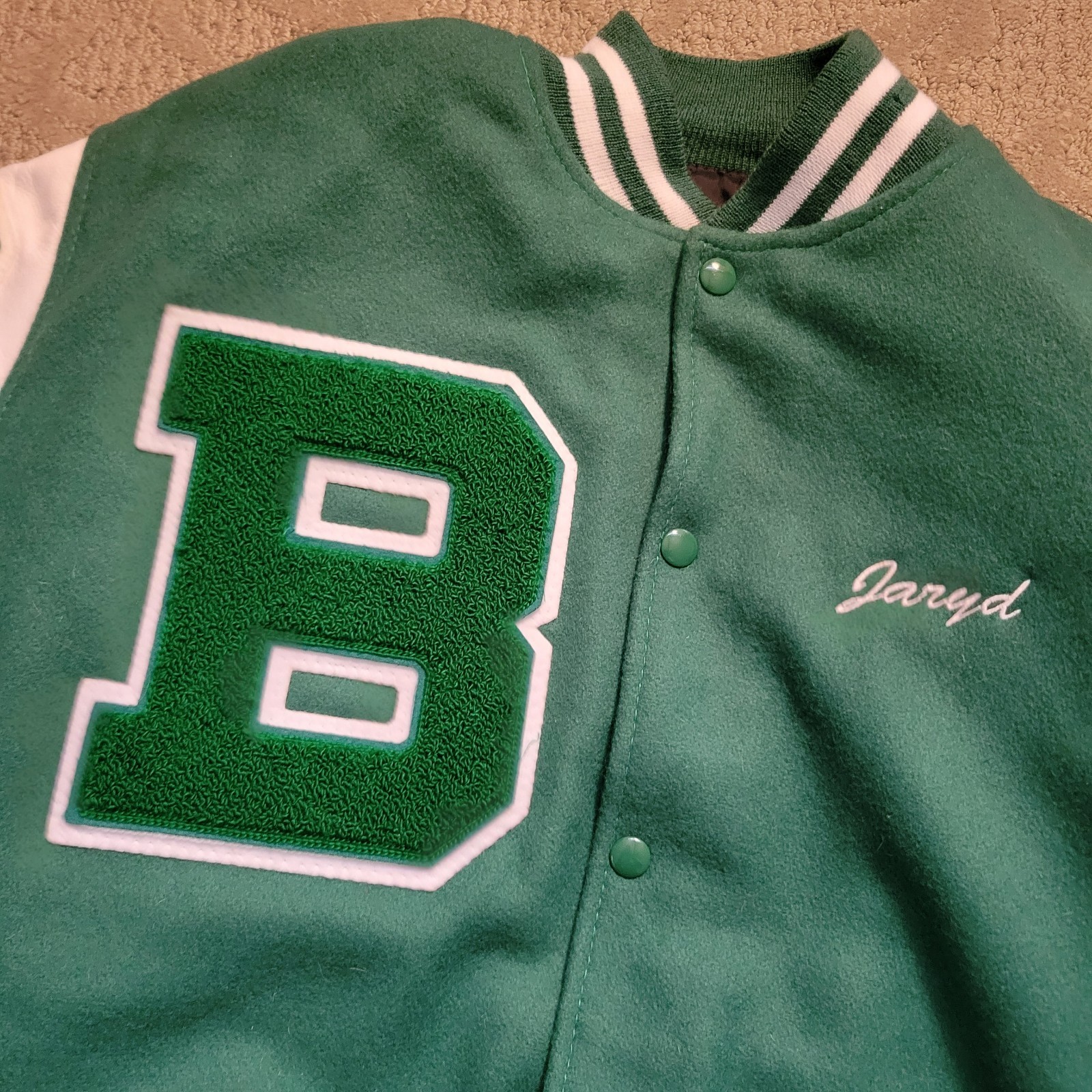 Vintage Y2K Boylan High School Swimming ~ Wool & Leather Varsity Jacket XL Long