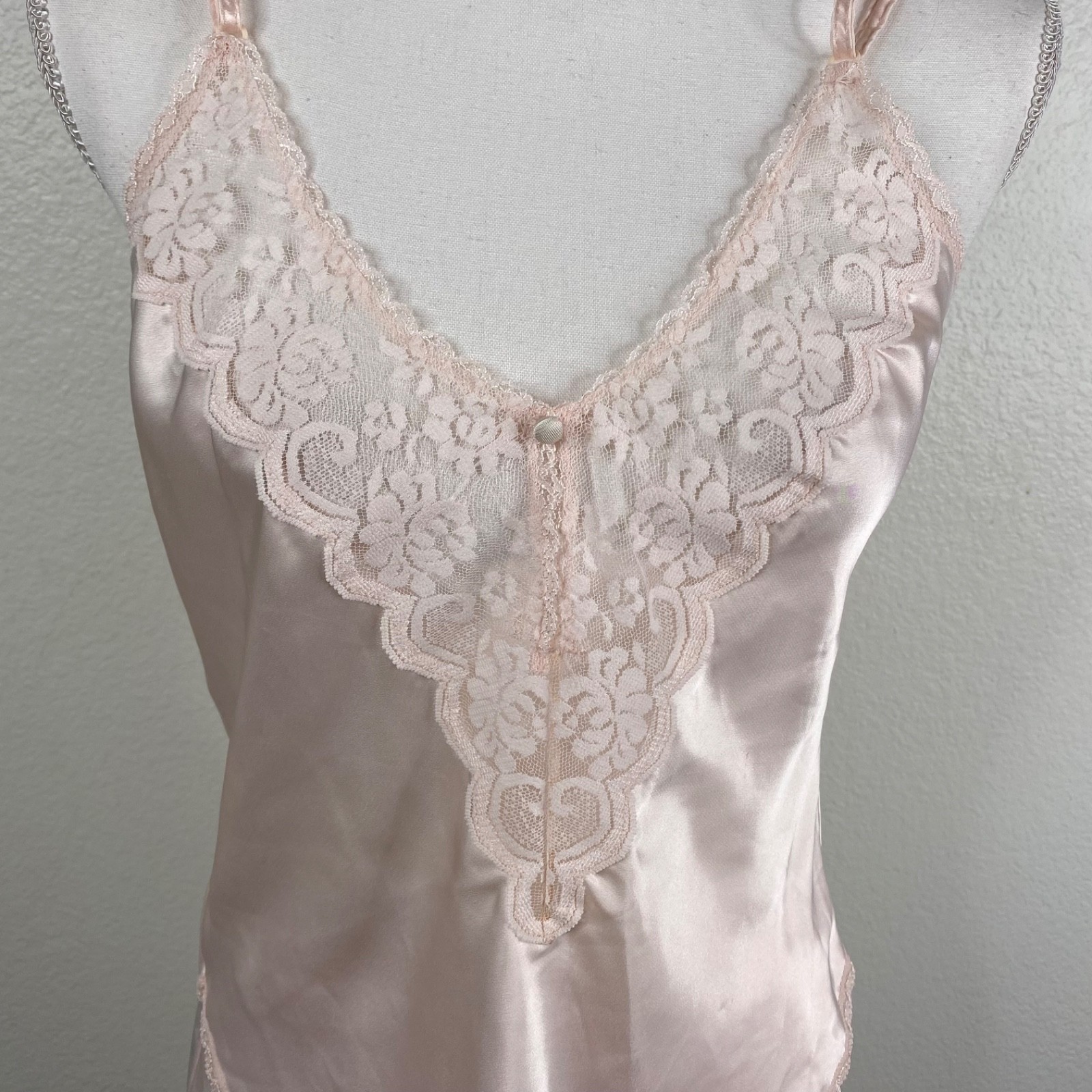 Vintage Maidenform Chantilly Camisole Sz 34 And Slip Sz M Set Pink Lace Dainty