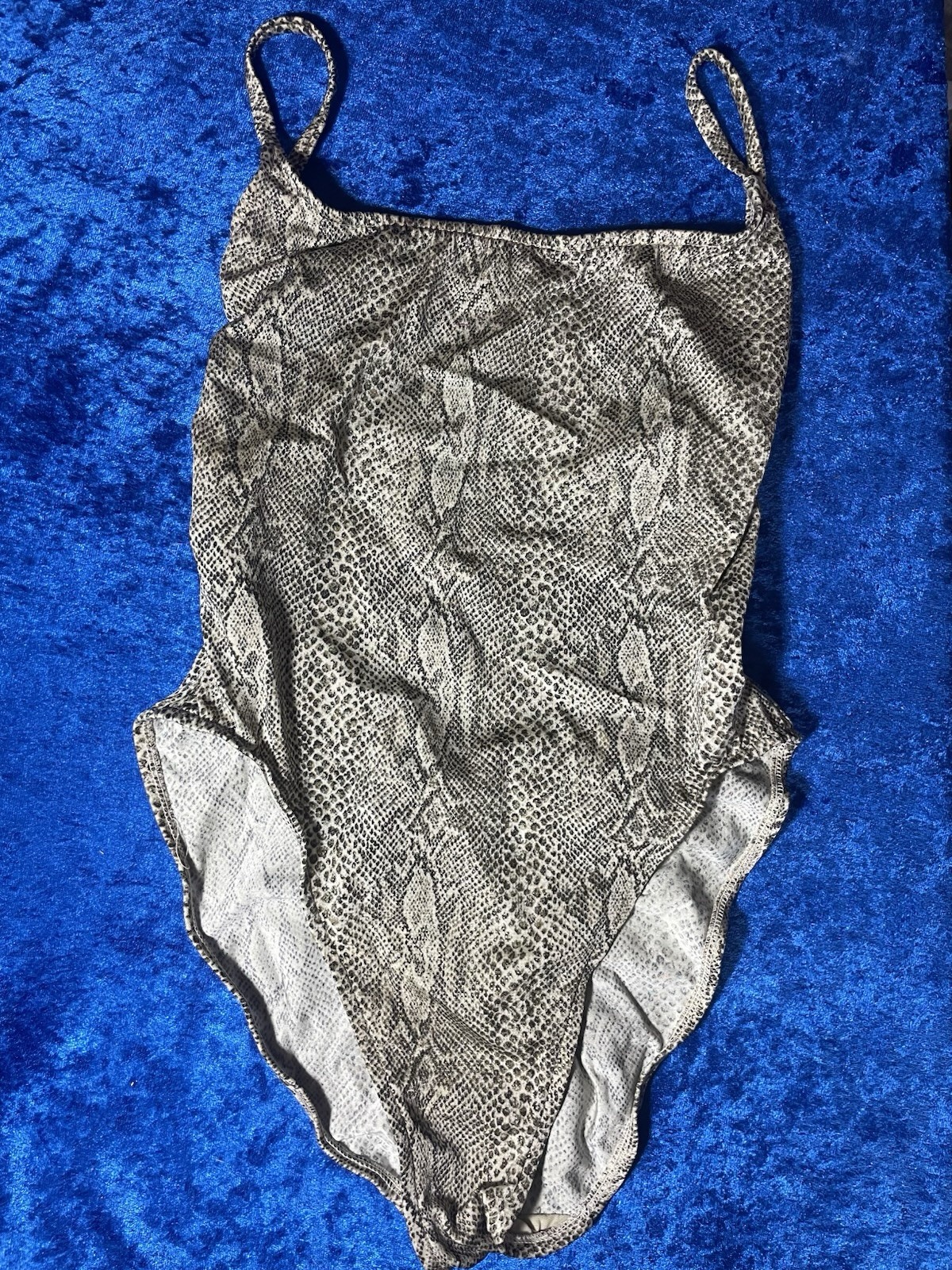 Vintage Cole Of California Jrs Swimsuit Sexy Snakeskin Backless Size 13/14 Large