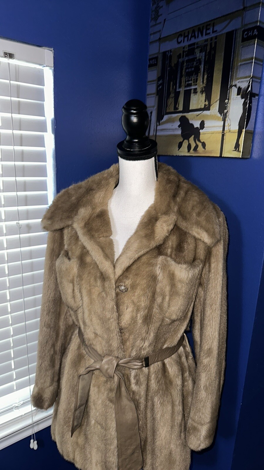 Vintage 1960s Grandella Sportowne Women’s Brown Faux Fur Coat Size S