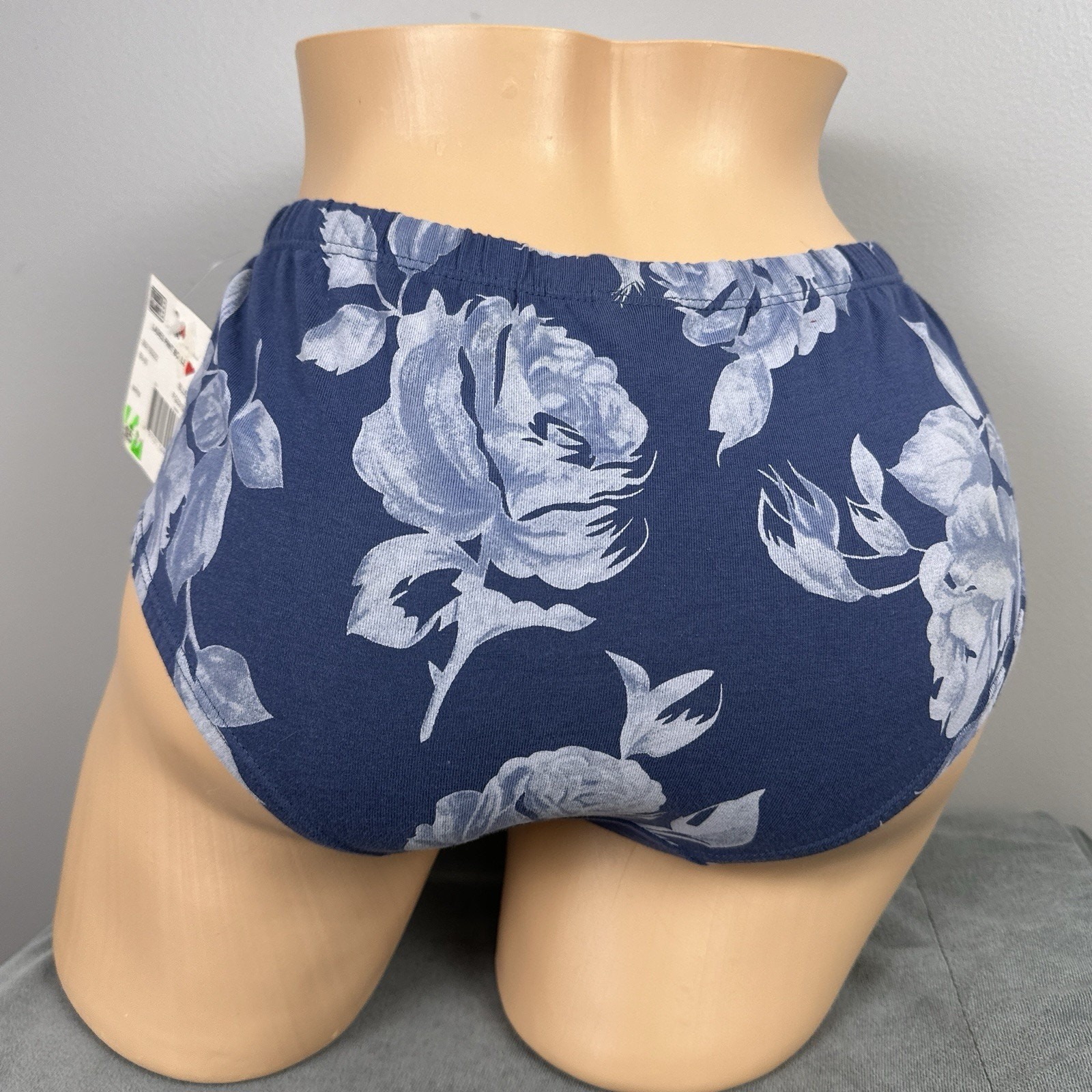 Vintage Faded Glory Panties Size Medium Boyleg Briefs Panties Blue Floral NOS