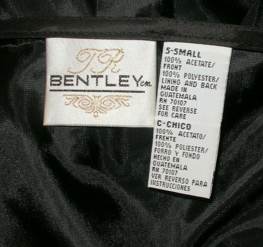 TR Bentley Vintage Small Velvet Black Vest Gold Metallic Circular Decals