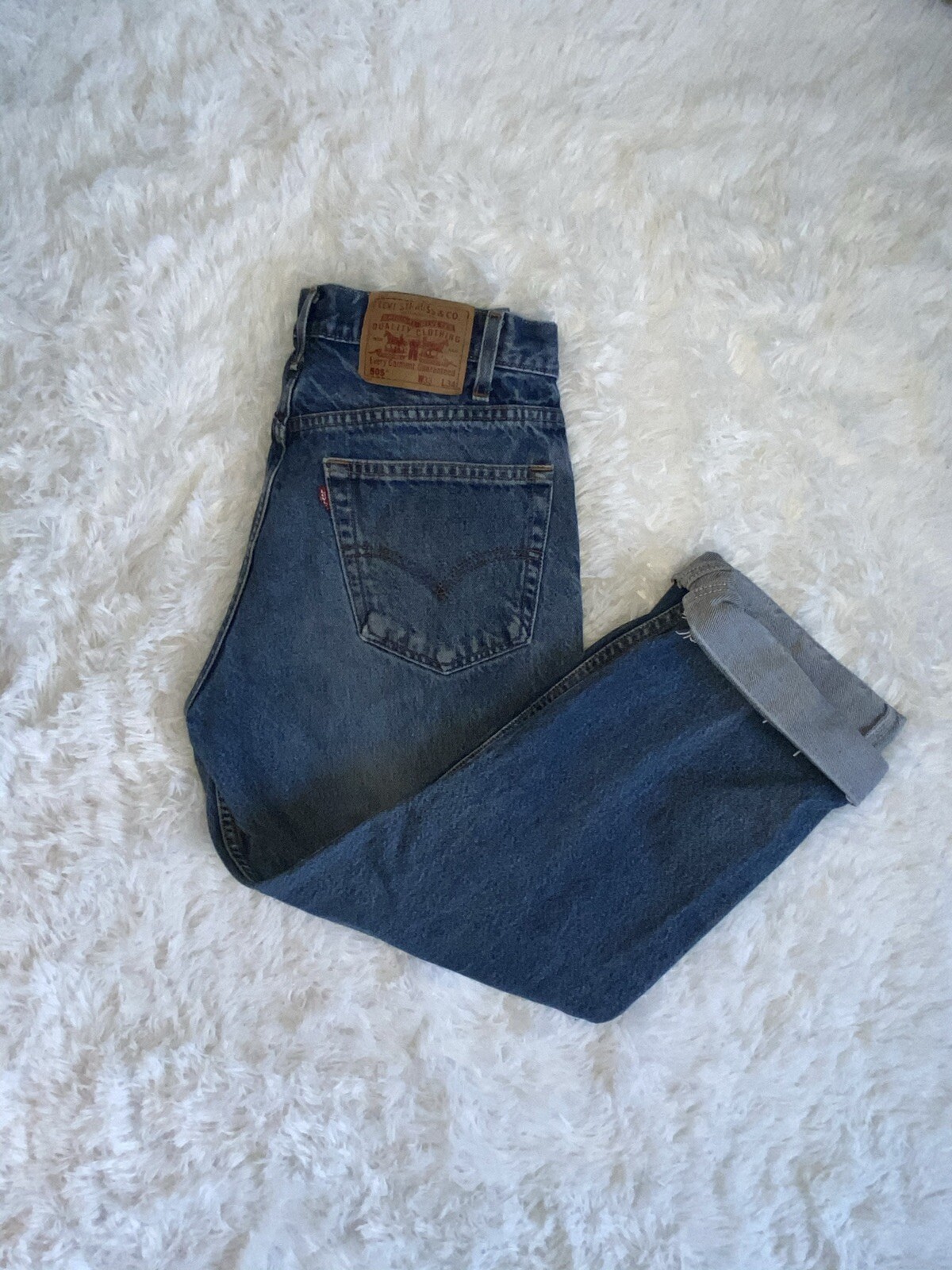 Levis 505 Vintage Special Cut Off Capri Jeans W33 L34