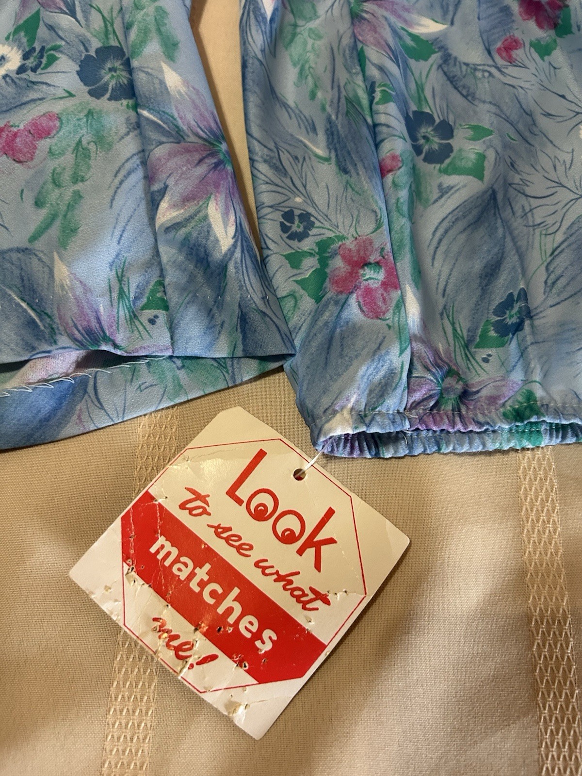 Vintage Deadstock 80s Blouse Size 38 Watercolor Floral Print Grandma Secretary