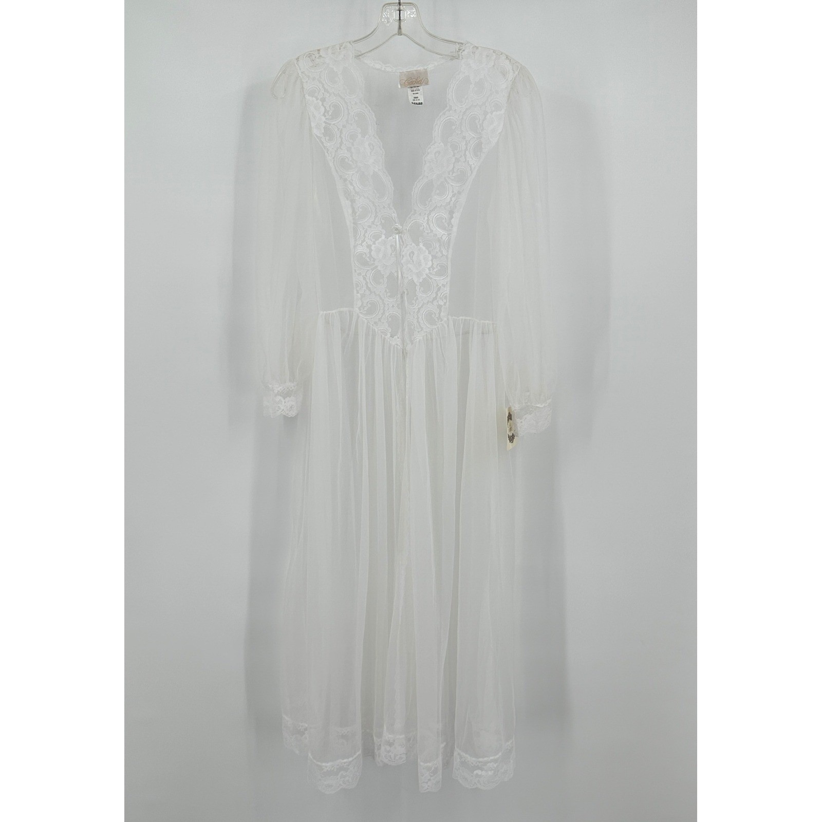 Vintage Sears Cachet Coquette Sheer Peignoir Robe Size M Victorian Regency Fairy