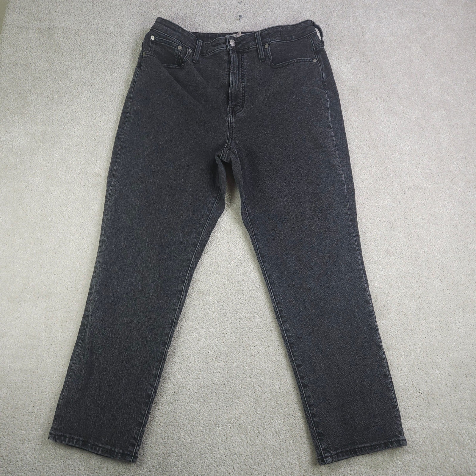 Madewell The Curvy Perfect Vintage Jeans Womens 31 (32) Black High Rise Denim