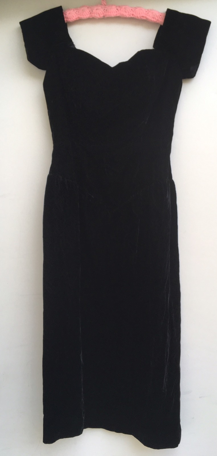 Vintage Black Velvet Dress W/ Union Label Bridal Originals VTG Sz 12