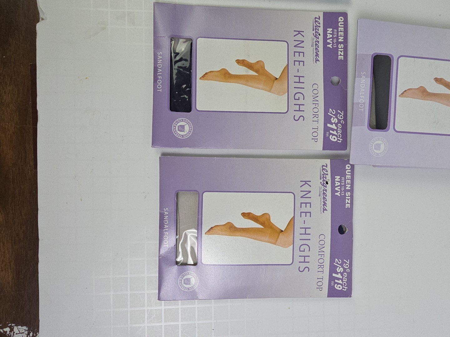 Vintage Walgreens Pantyhose Knee Highs Queen Sheer 5’3-6.2” 150-200lbs 11 Packs