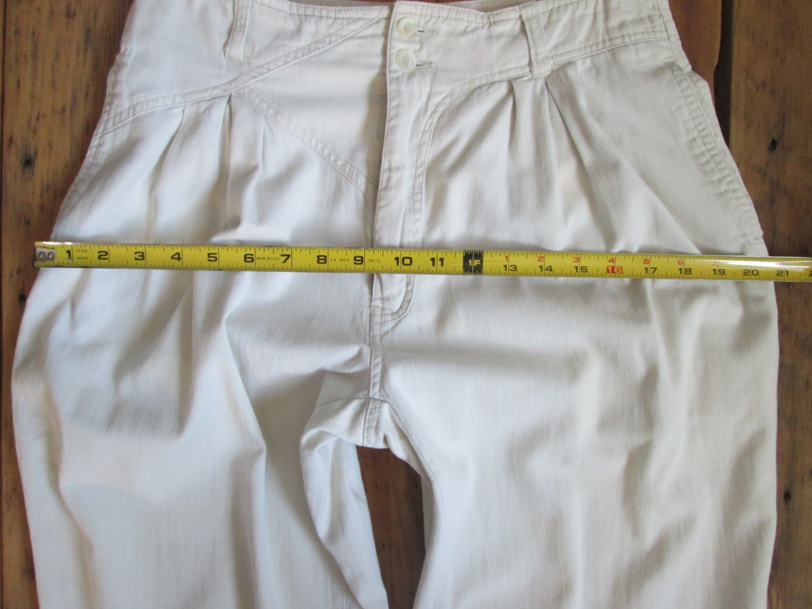 Vintage Zeppelin 80s 90s Pants 30×30 White Pleated High Waist Tapered Paper Bag