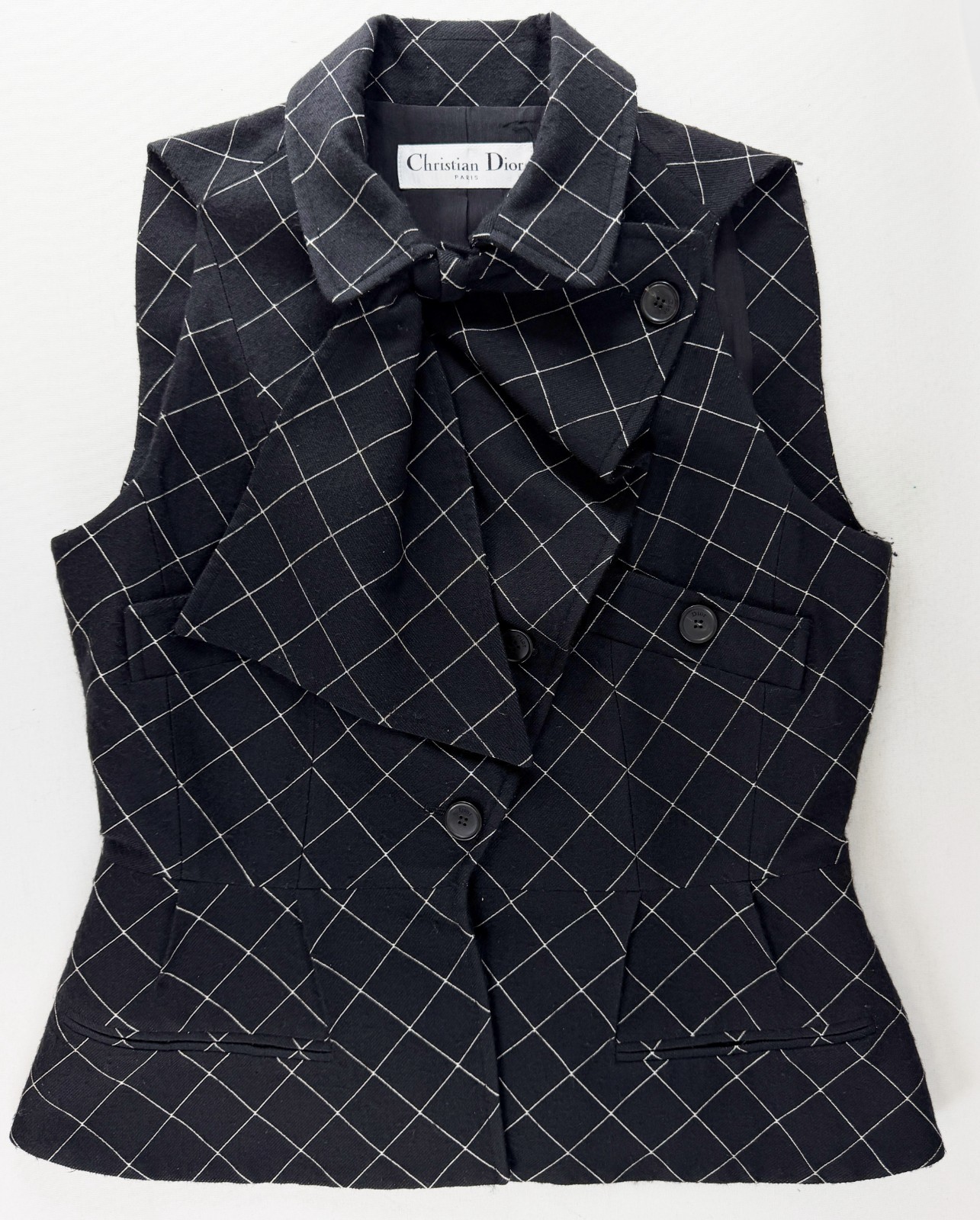 NWOT Vintage CHRISTIAN DIOR 2010 By John Galliano Set Checker Skirt 10 Vest 12