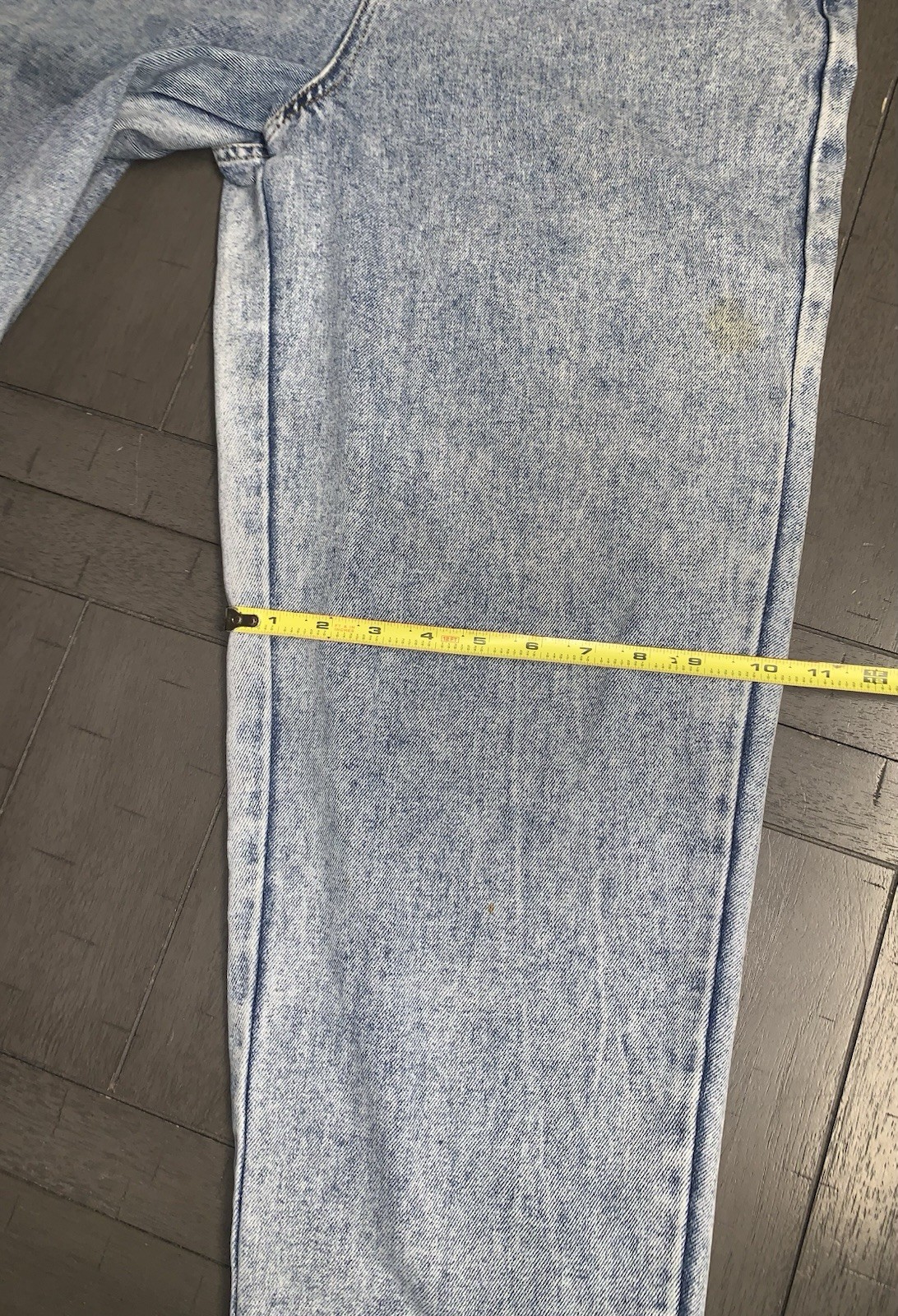 A2 90s WOMENS MEDIUM ACID WASH BUGLE BOY COMPANY BIB OVERALLS FLY GIRL 34 X27”