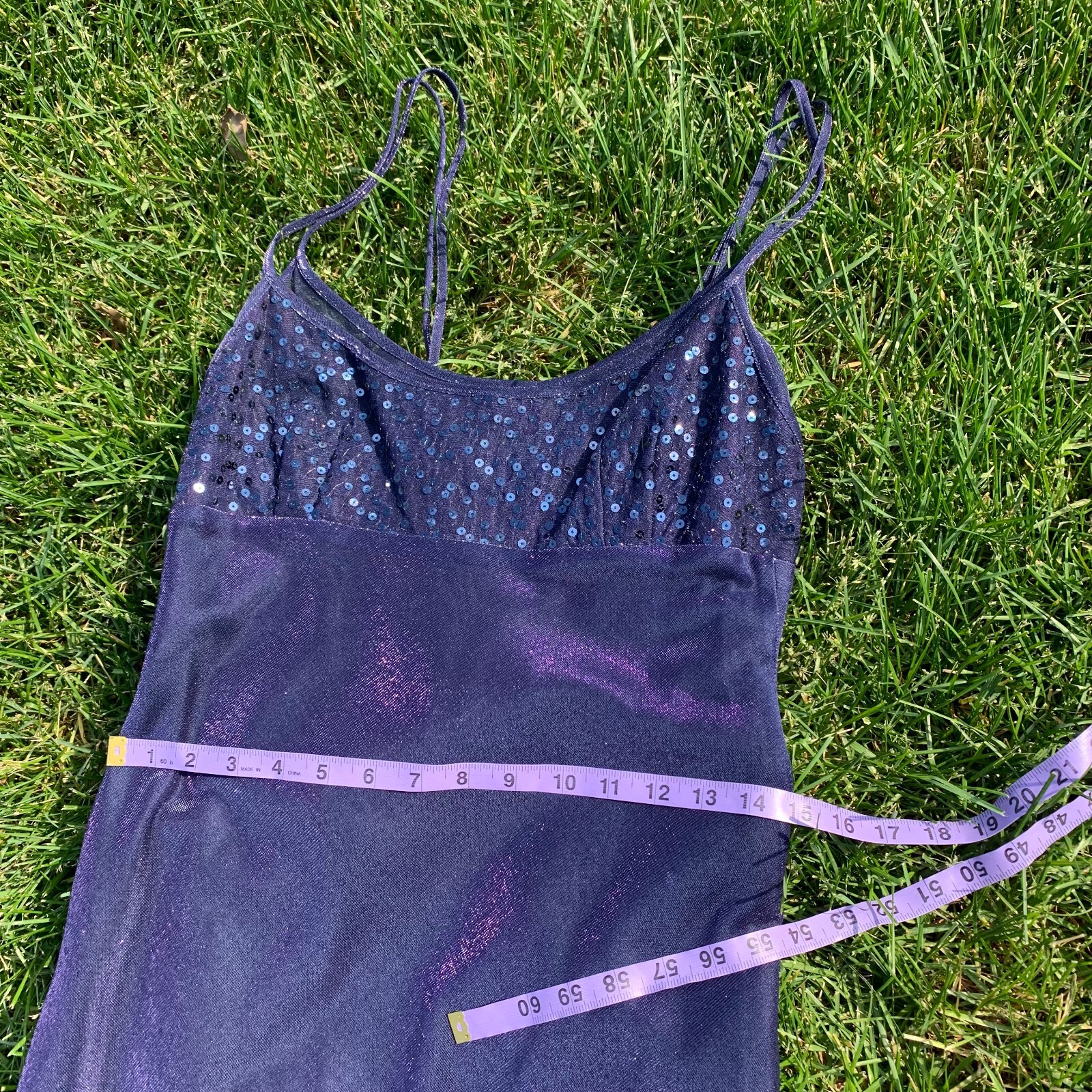 Vtg Morgan & Co Linda Bernell Maxi Dress Formal Gown 11 Purple Iridescent Fairy