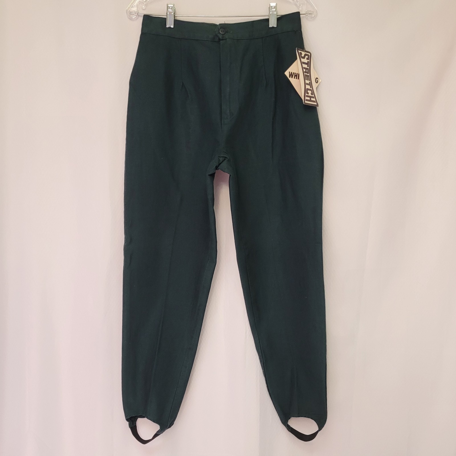 NOS Vtg 80s White Stag Hunter Green Stirrup Pants Stretch High Rise Wmn’s 8 P