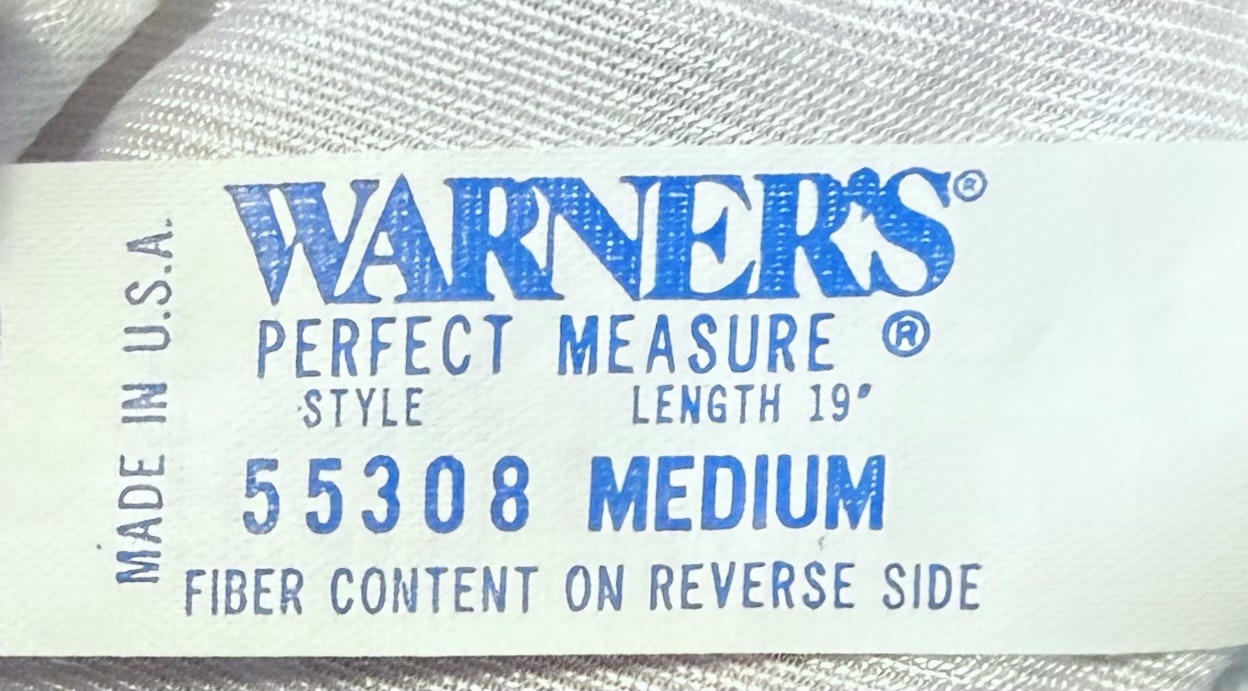Vtg WARNERS Perfect Measure Half Slip Sz M White Lace Trim Nylon Satin USA 55308
