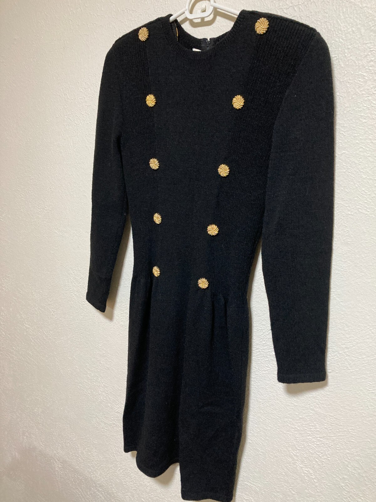 Vintage Don Sayres for Wellmore Sax Fifth Ave sz 4 Black Knit Dress T