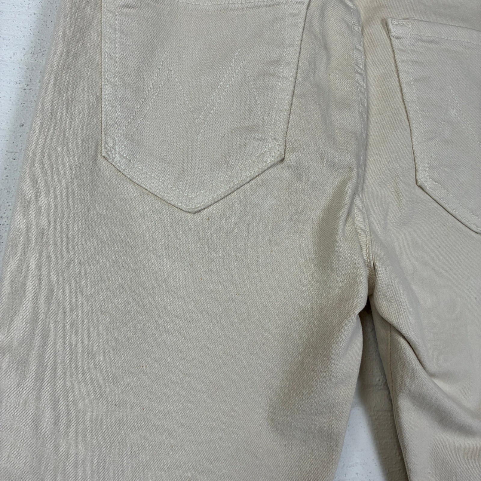 NEW Mother the Weekender Sneak in Playdate Size 25 Beige Flare 70s Western