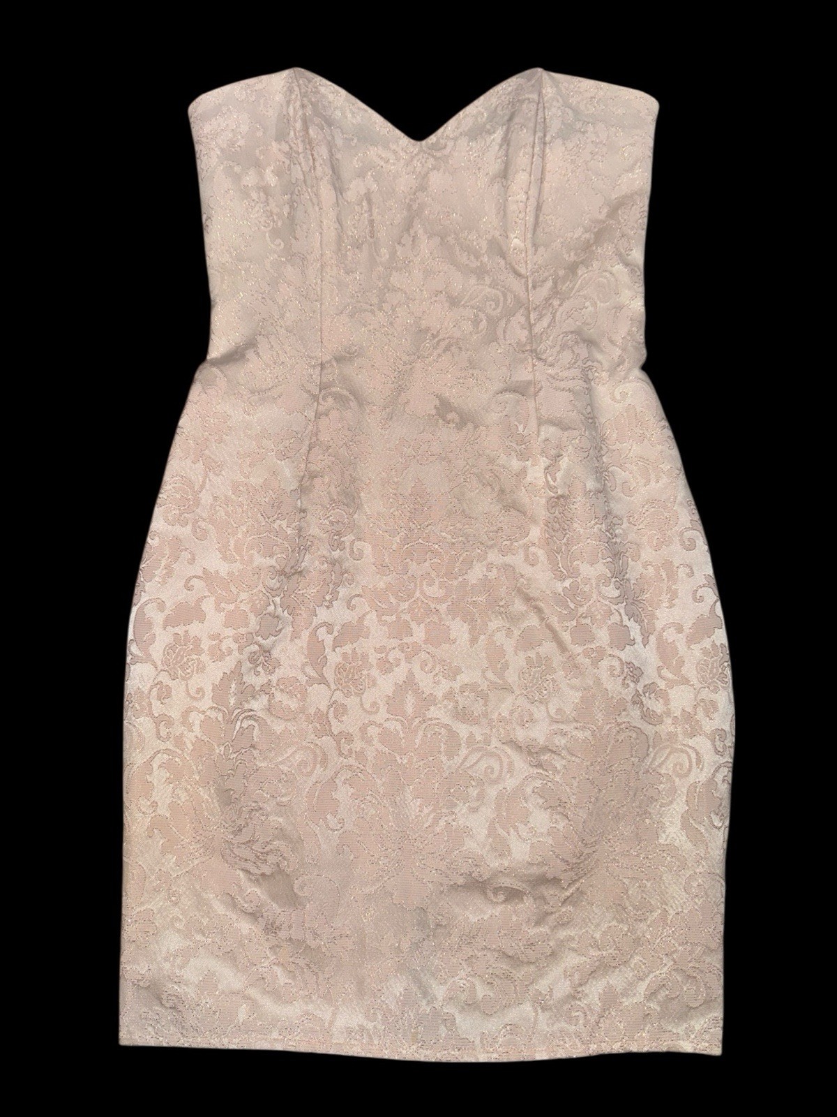 Jessica McClintock Gunne Sax Strapless Jacquard Brocade Cocktail Dress Pink 7/8