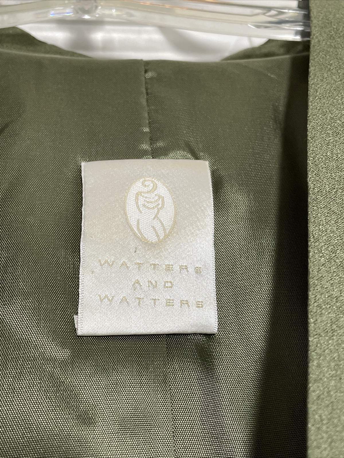 Vintage USA 1980s Watters and Watters Olive Green 2 Piece Dress Size 6