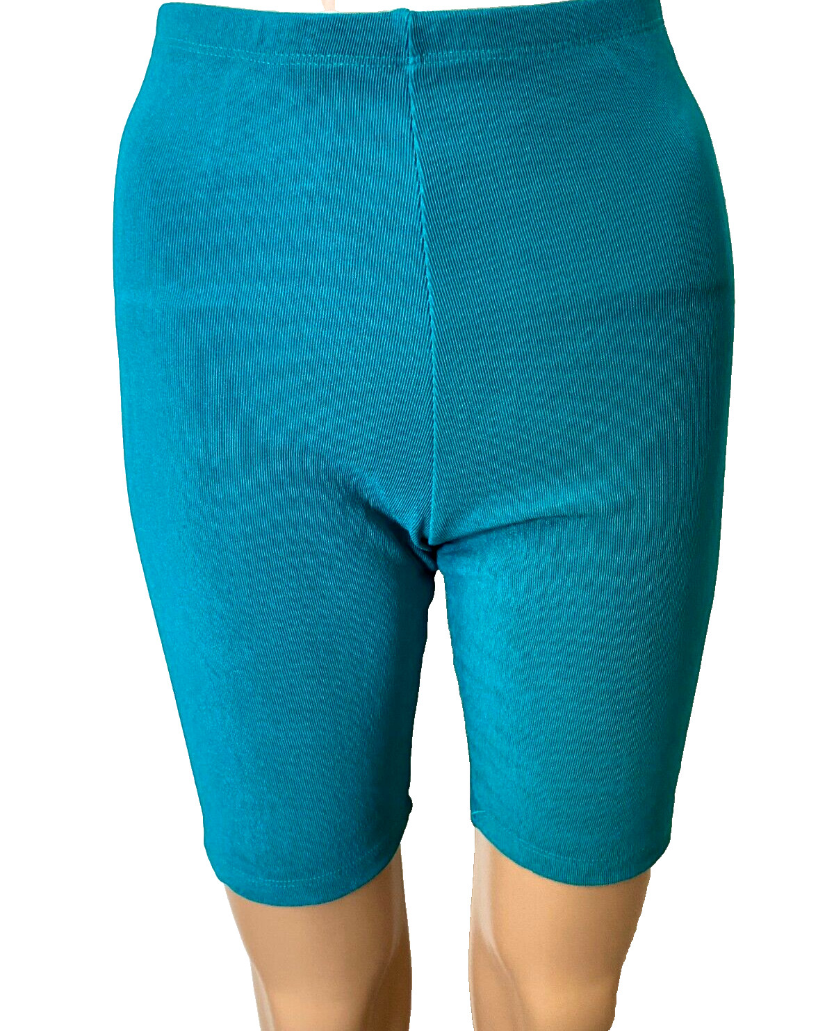 Vintage 80’s Easy Wear Biker Shorts Teal Spandex Workout sz L ~ NEW with TAG