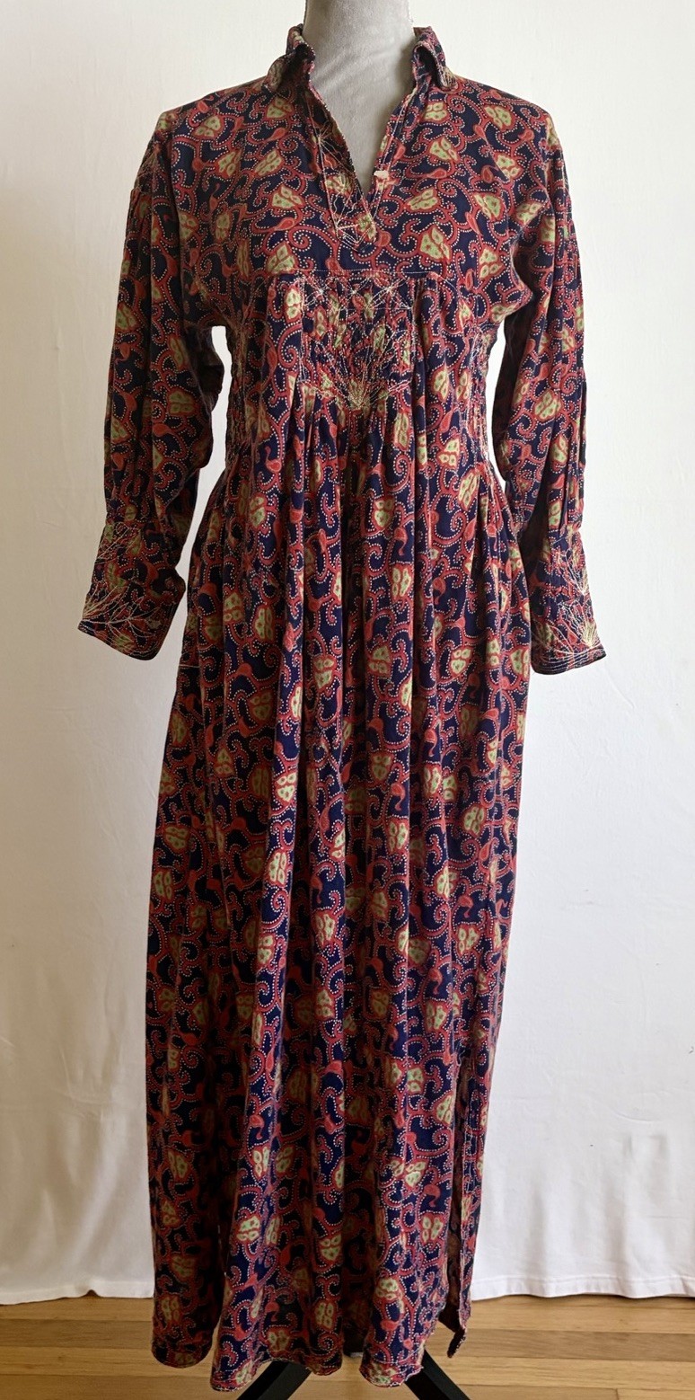 Vintage 70s Boho Hippie Retro Bohemian Afghan Style Colorful Dress Sz SM