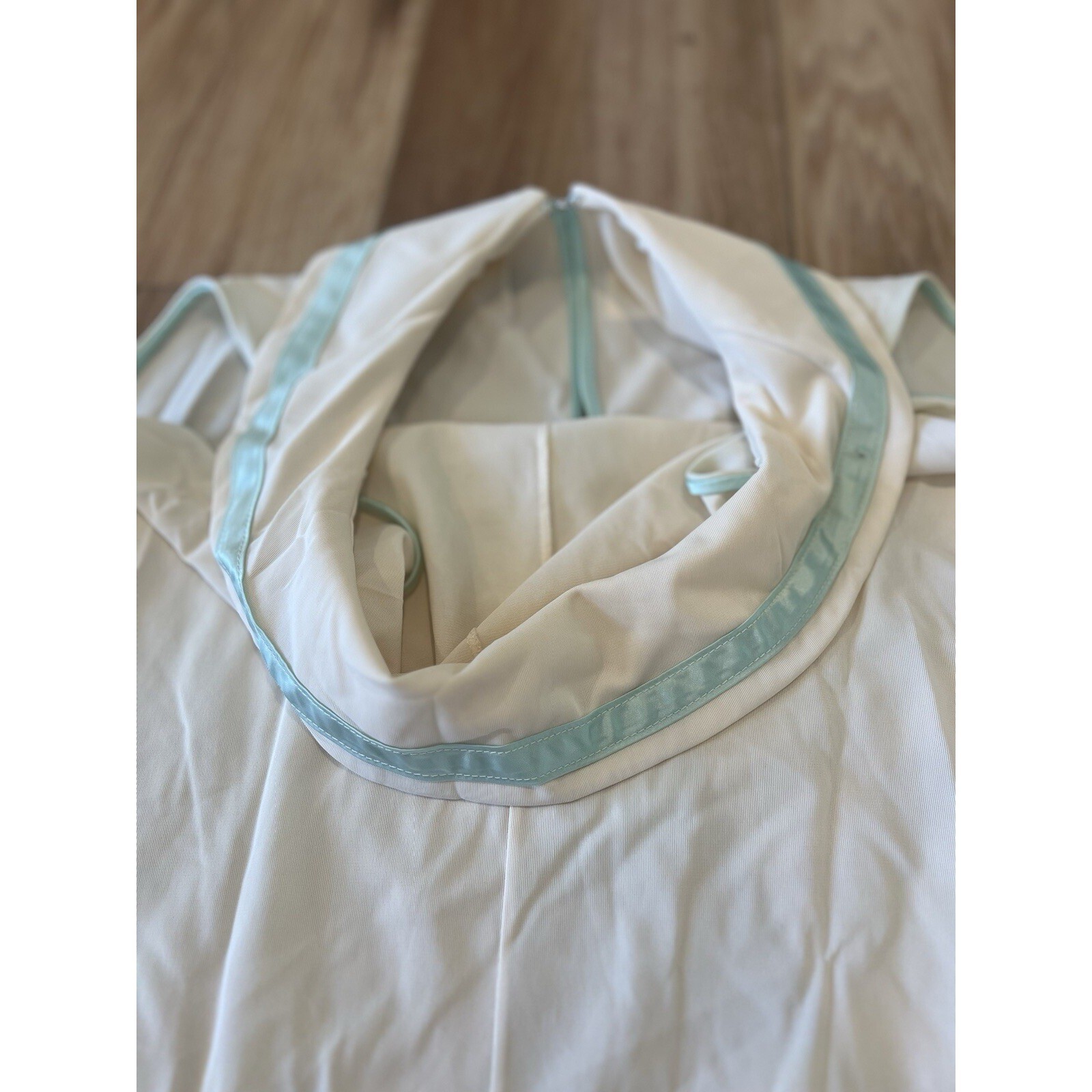 Vintage Gossard Artemis Nightgown Medium White Blue Style 5090 Peterpan Collar