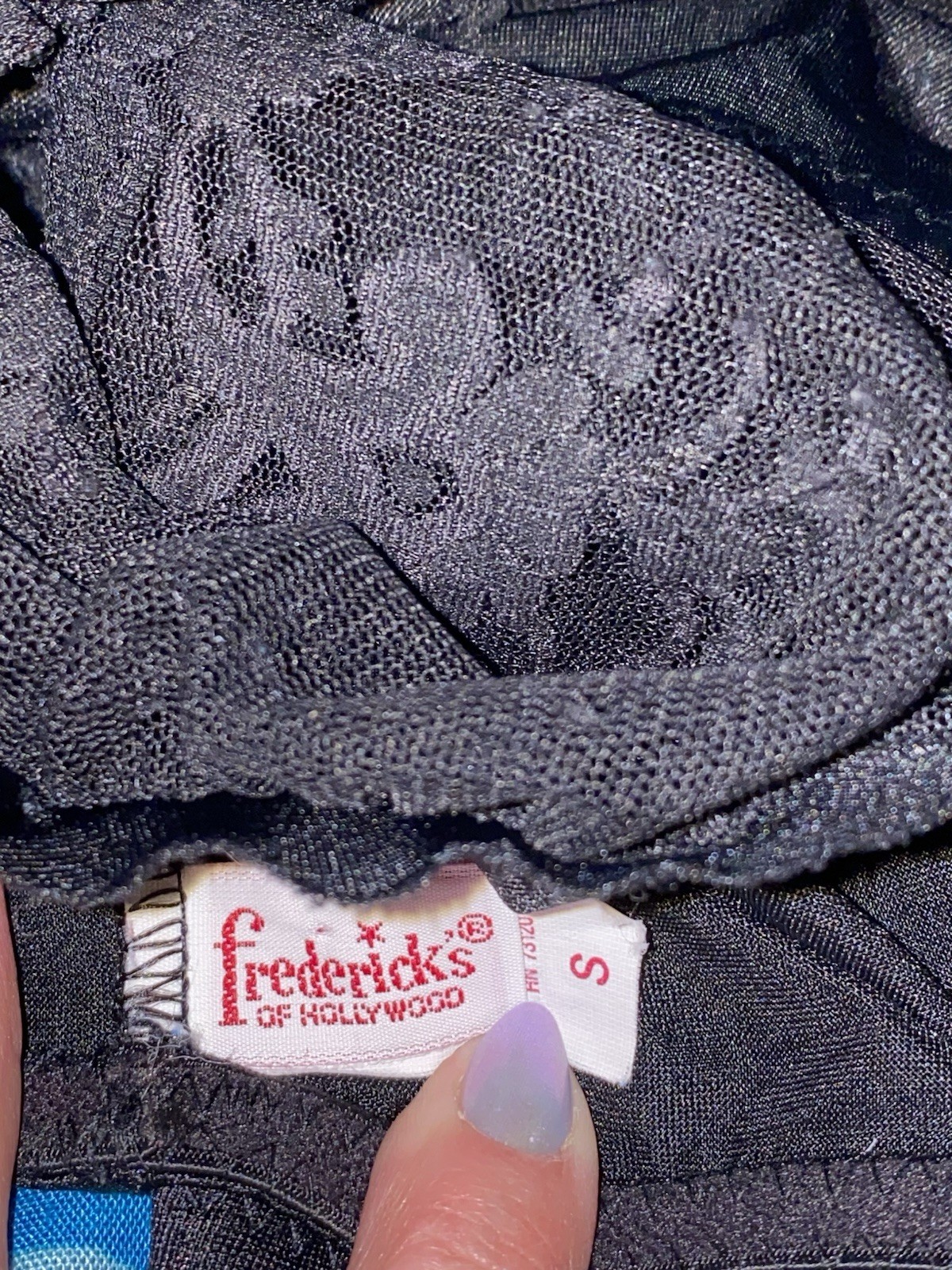 Vintage Frederick’s of Hollywood Black Lace Cheeky Antron Garter Panties S