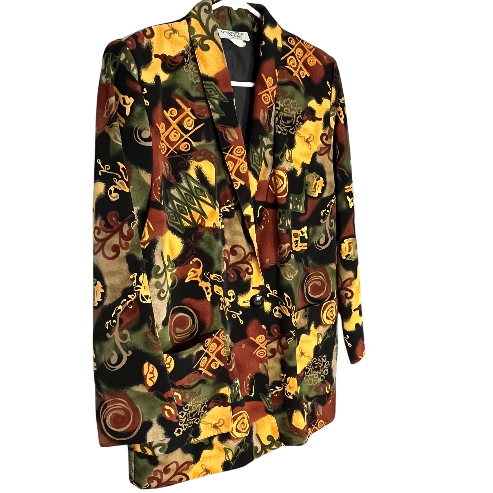 Kensington Square Vintage Women’s 90’s Blazer Polyester Pockets S USA Made