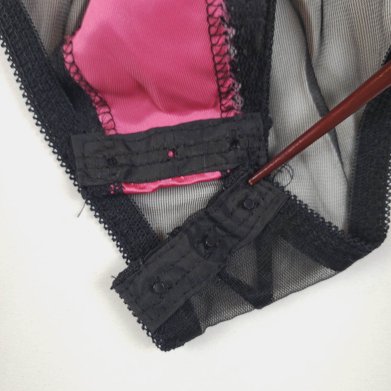 Vintage Sachet Satin Teddy Womens Medium Lingerie Faux Fur Trim Hi-Cut NOS