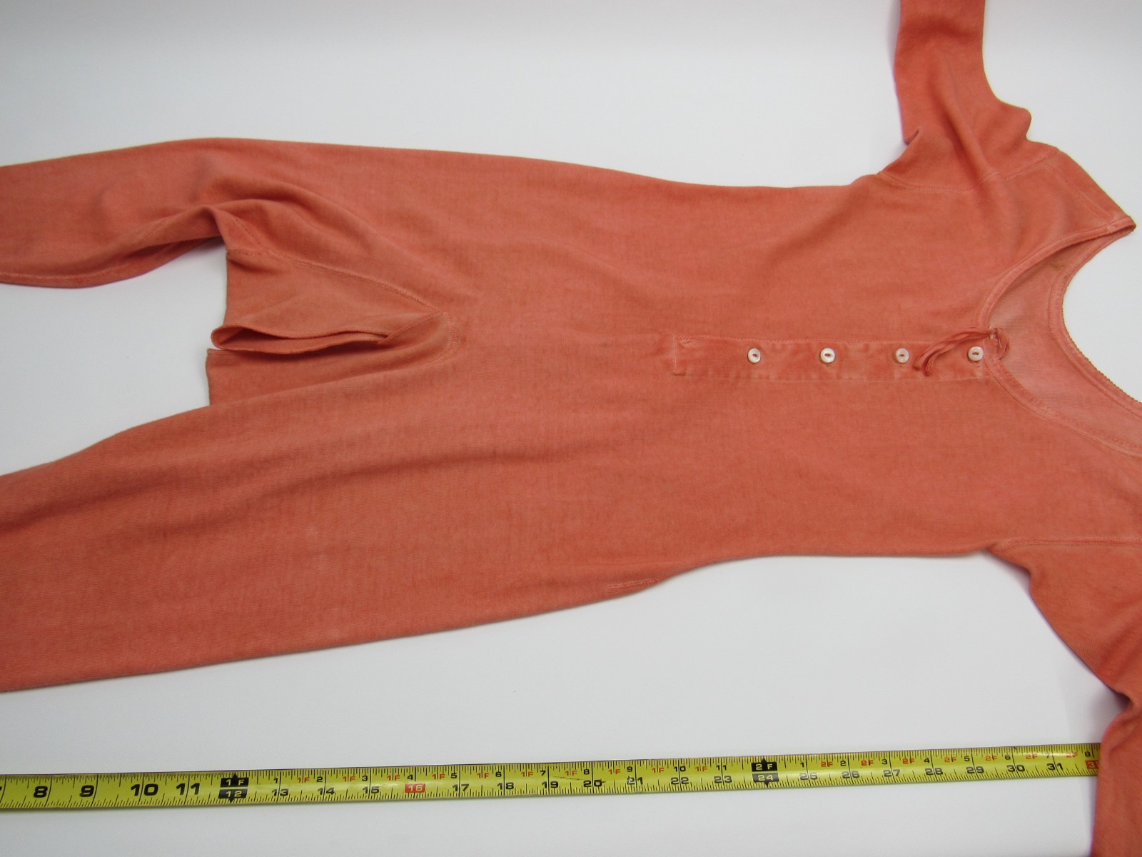 Vintage Union Suit Undergarment Pink Coral Antique One Piece Lot
