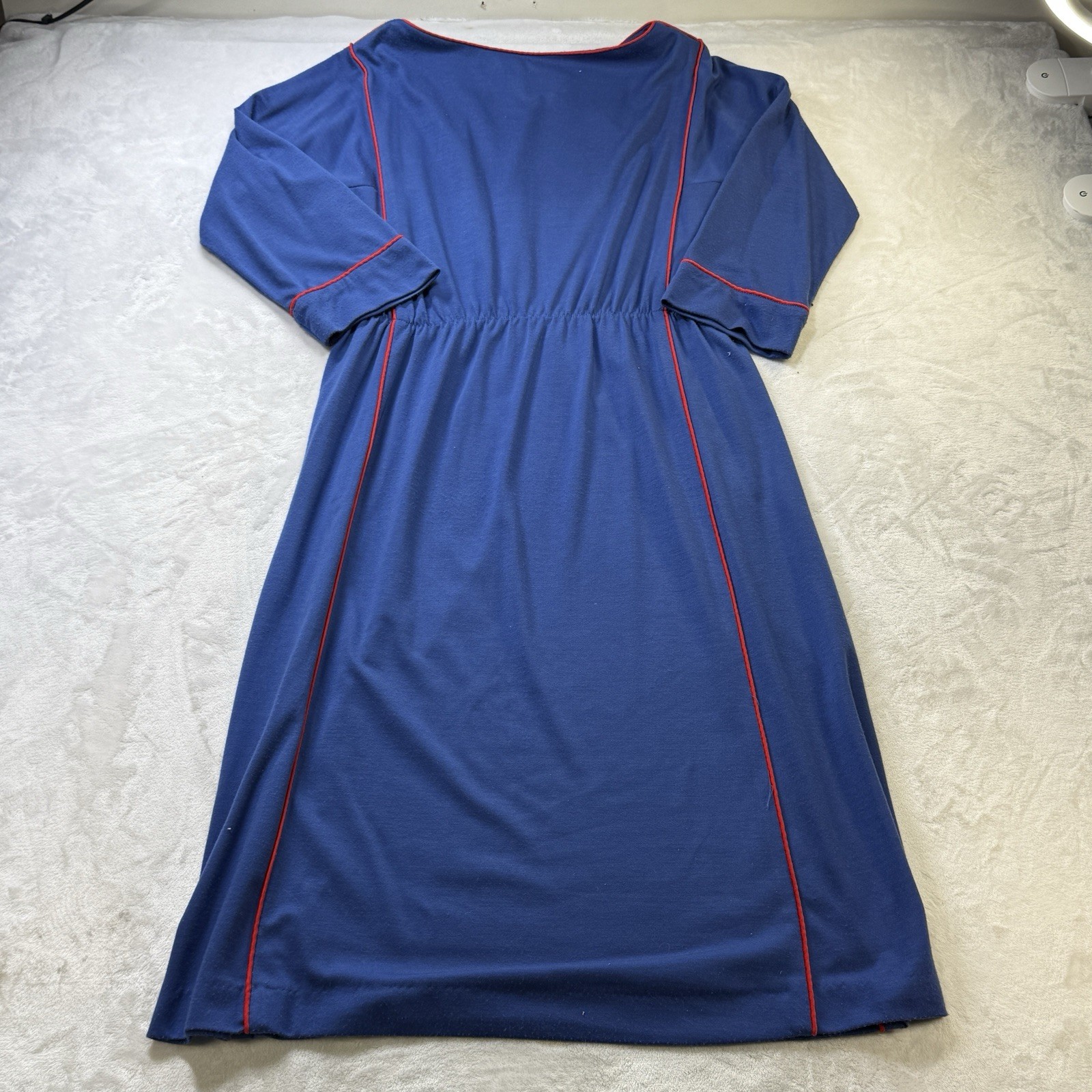 Vtg 60s 70s Act I NY Prairie Puritan Mod Midi Sleves Dress Sz 3/4 USA Belted