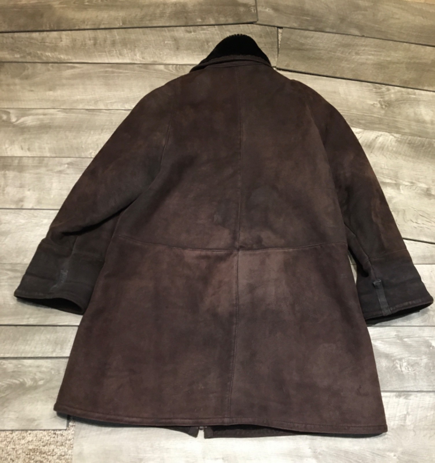 Vintage Delino Shearling Sheepskin Womens Coat Jacket Chocolate Size 6 Bomber