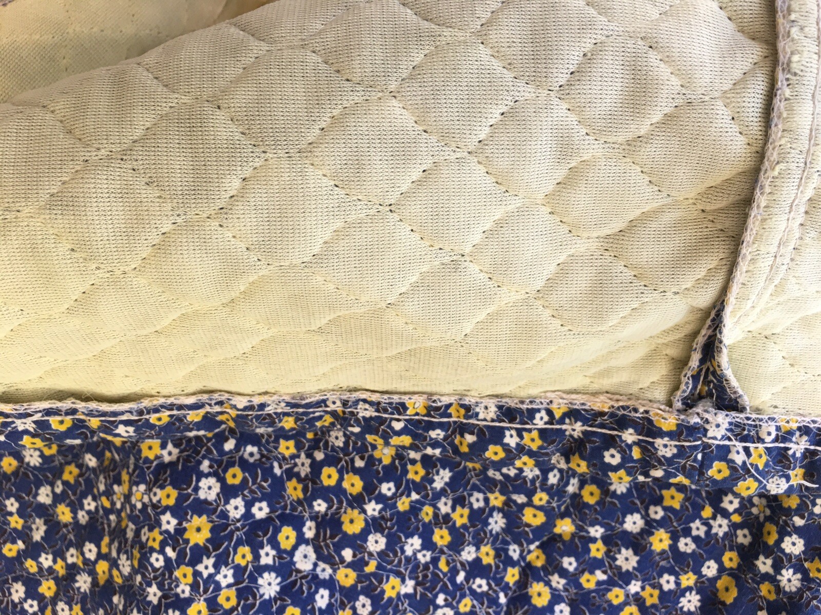 Vintage Quilted Calico Floor Length Skirt A-Line Handmade High Quality