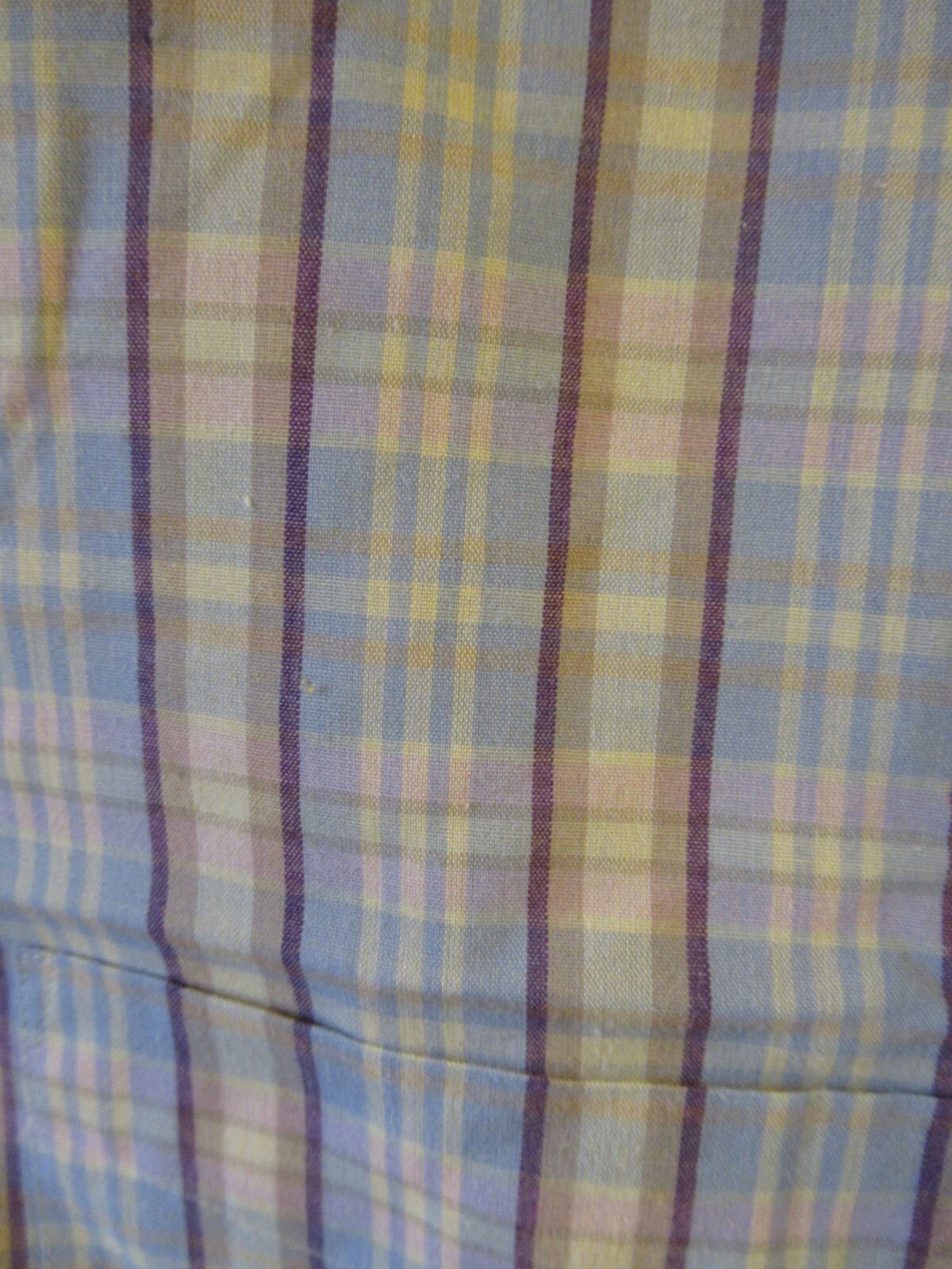 Vintage 1983 plaid button down oxford shirt blue purple yellow Cambridge Classic