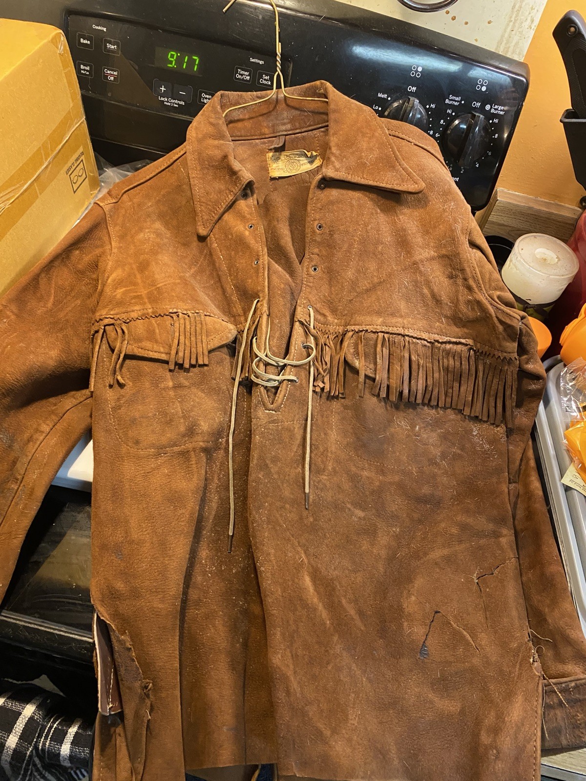 Rare Very 60s-70s.Vintage Deerskin Buckskin Leather Fringed Suede Shirt- UNISEX