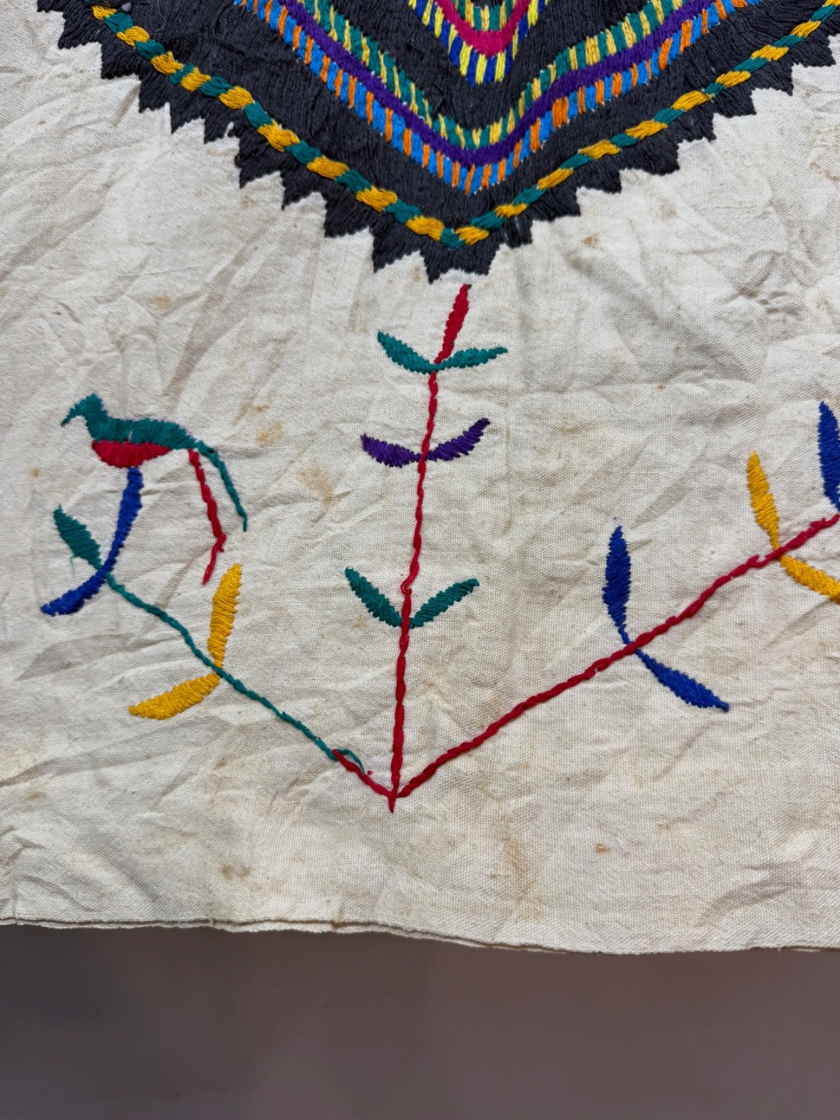 Vintage Beautiful Hand Embroidered Gautemalan San Mateo Huipil 75×72 Cm