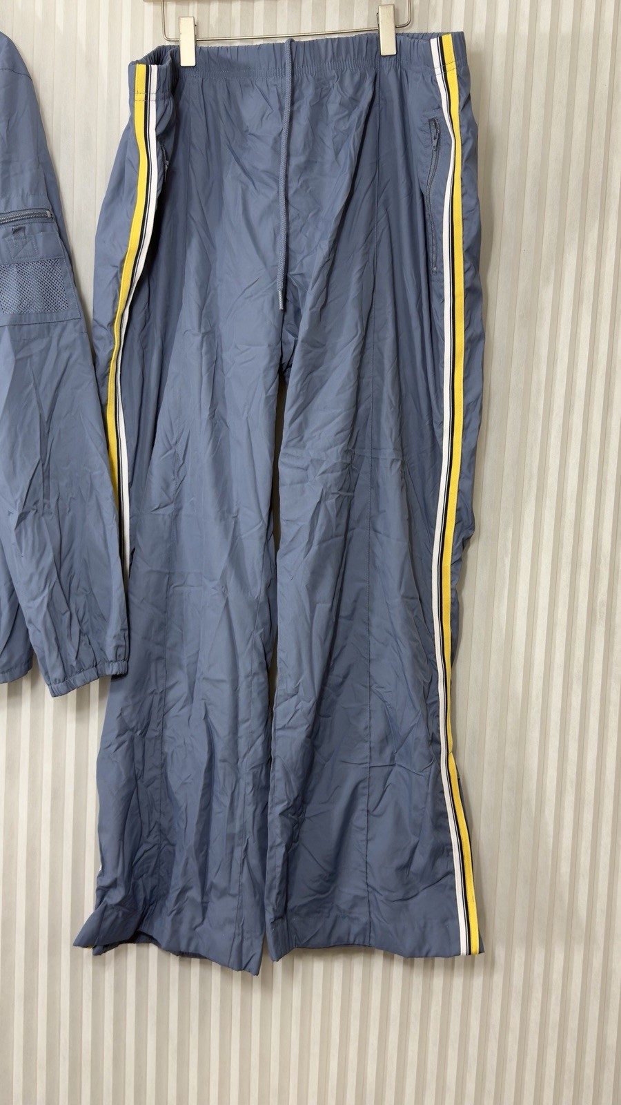 VTG Old Navy 2 Piece Blue Yellow Lining Cotton Track Suit Jacket Pants XXL Y2K
