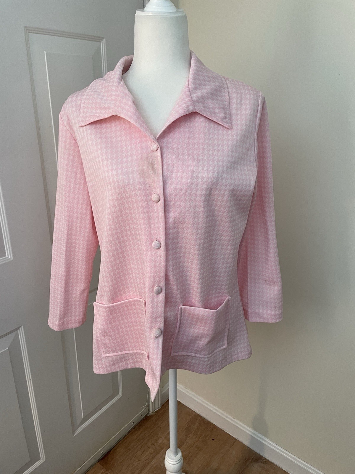 Vintage 1970’s Pink And White Shirt/jacket