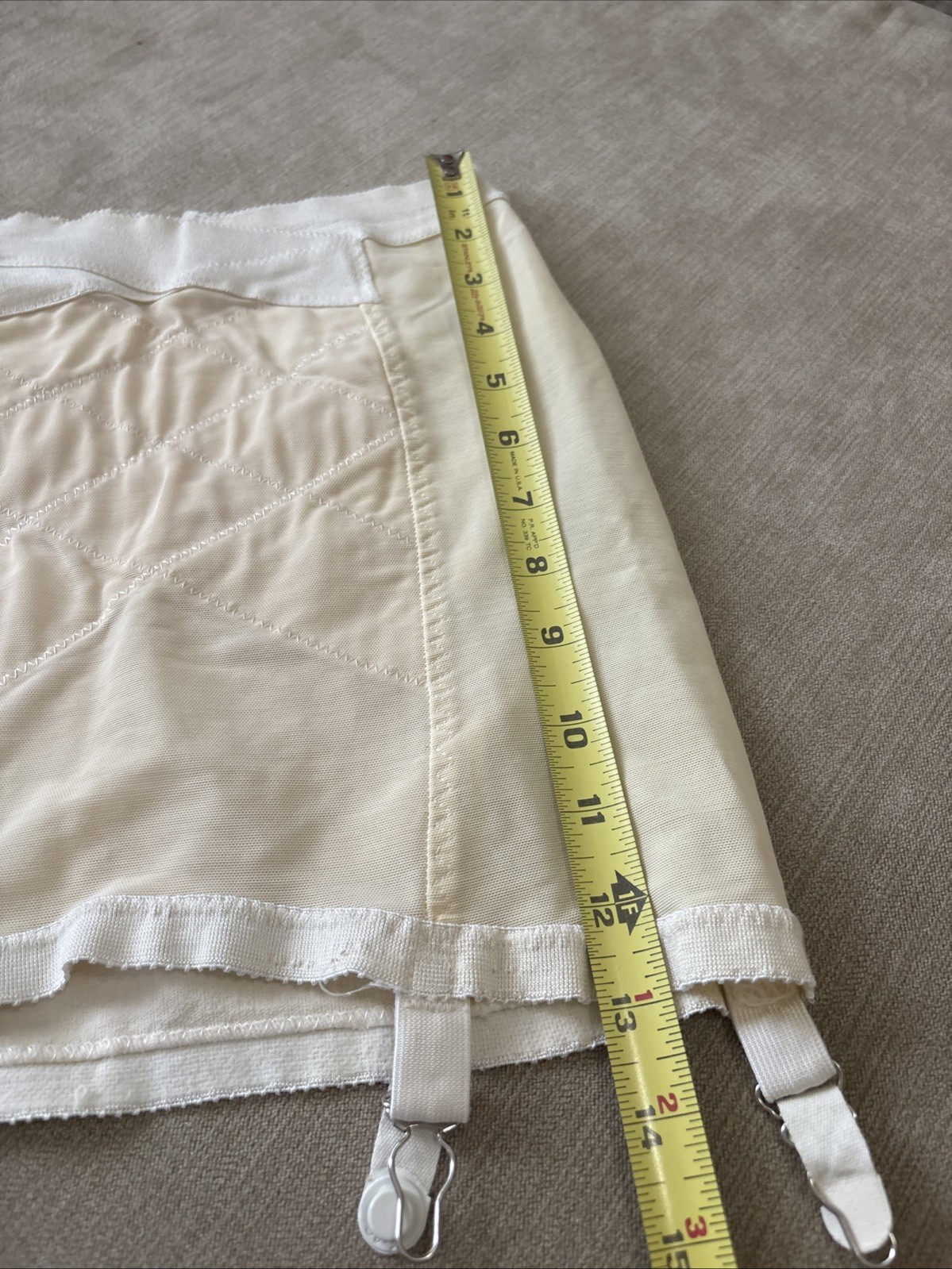 Vintage MILADY Open-Bottom GIRDLE Stretch SATIN Garter Belt Skirt Medium READ