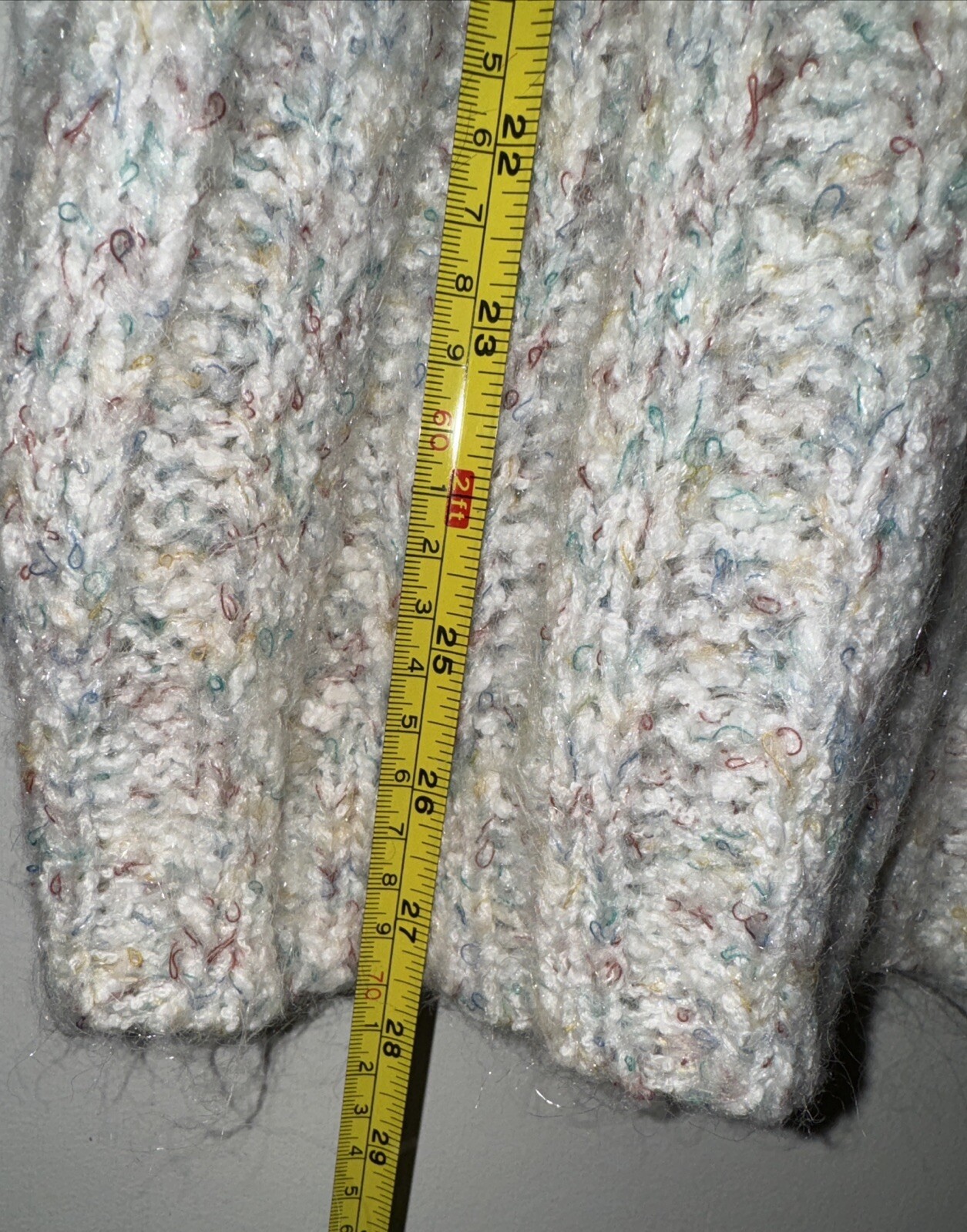 Vtg Fisherman Sweater The Red Wear House Shoulder Pads Pastel Women’s Sz L Warm
