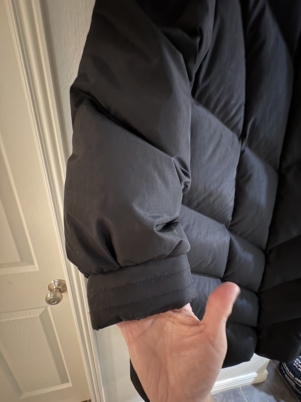 Vtg Creations Grand Woman’s 1980 Down Long Coat Sz 18 Black Filled Full Puffer