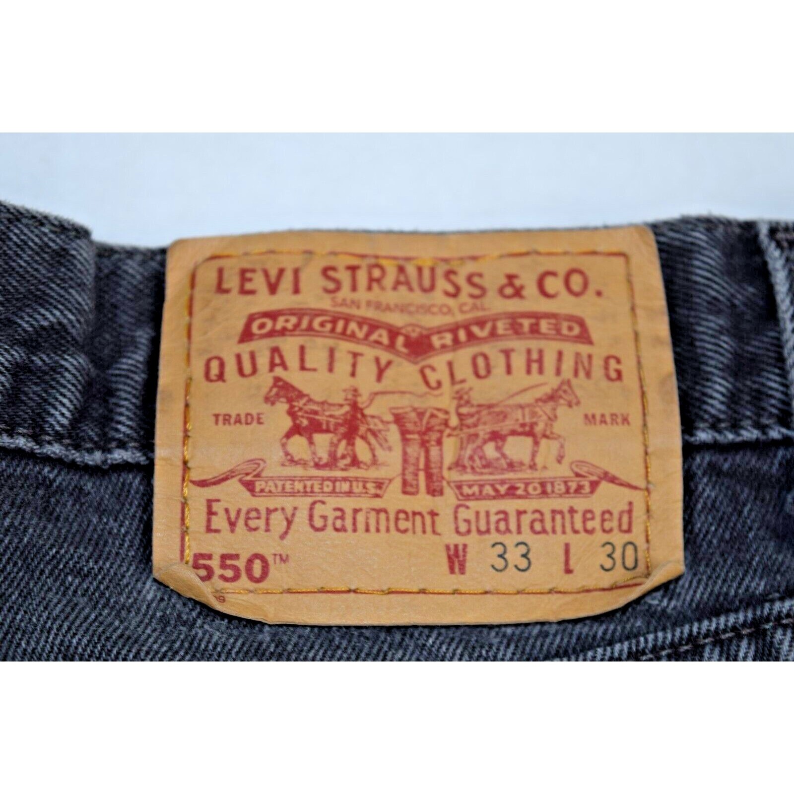 Vintage Levis 550 Jeans Black Relaxed Fit 33 x 30 Faded Black Made USA 1999