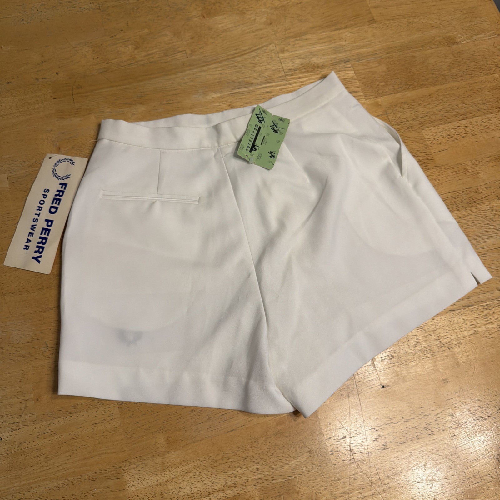 Vintage Fred Perry White Tennis Shorts NWT Deadstock Size 10 80s Rare Skirt