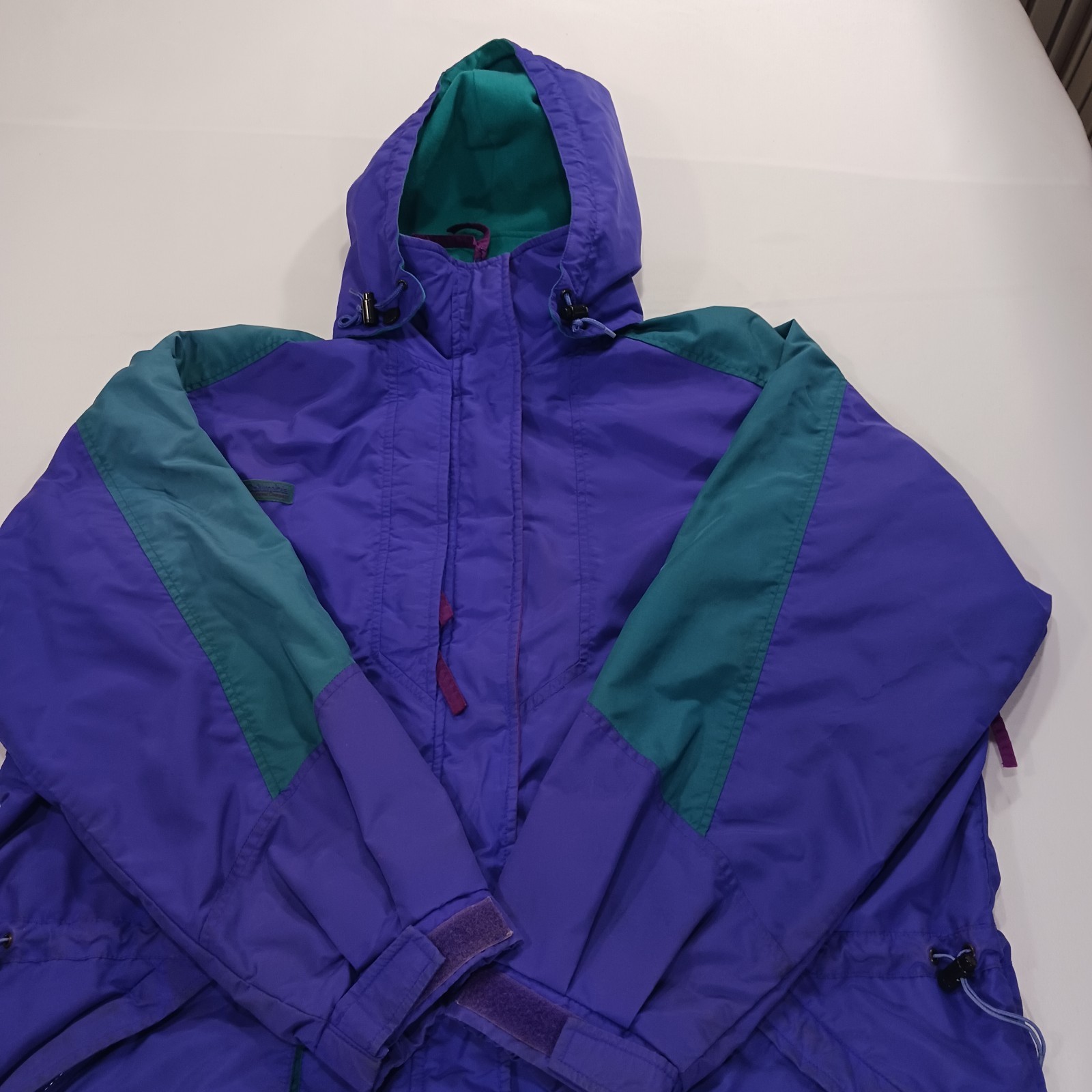 Vintage Columbia Radial Sleeve SL5450 Women’s Purple/Green Hoodie Jacket Size XL