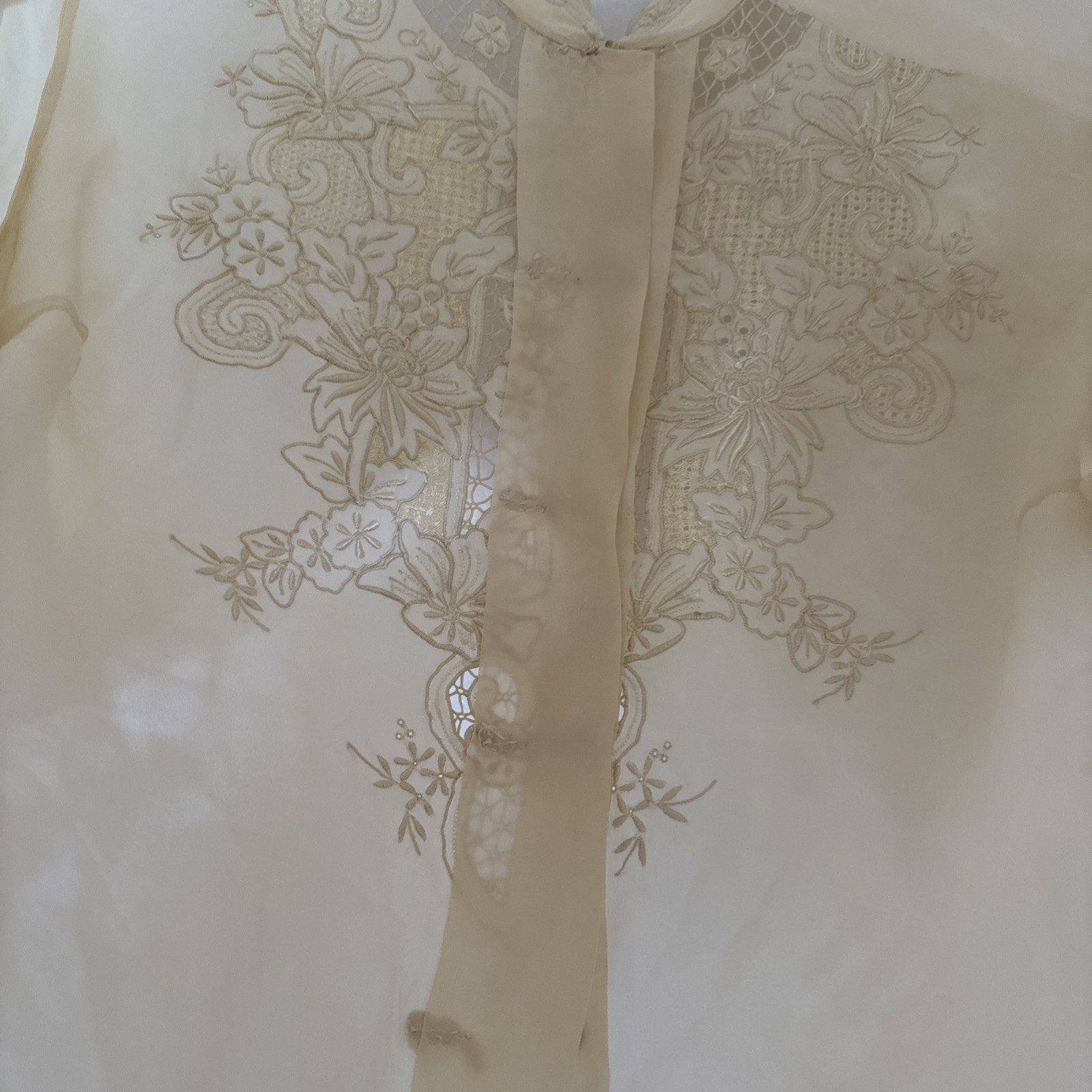 VTG Silk Master Hand Embroidered Chinese Blouse Mandarin Collar Size 36 Unworn
