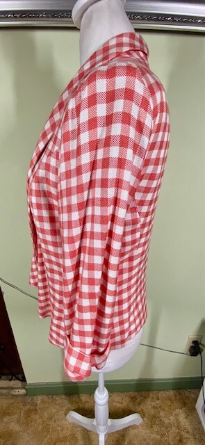 Alberto Makali Swing Blazer Jacket Women’s Size S Vintage Gingham Coral White
