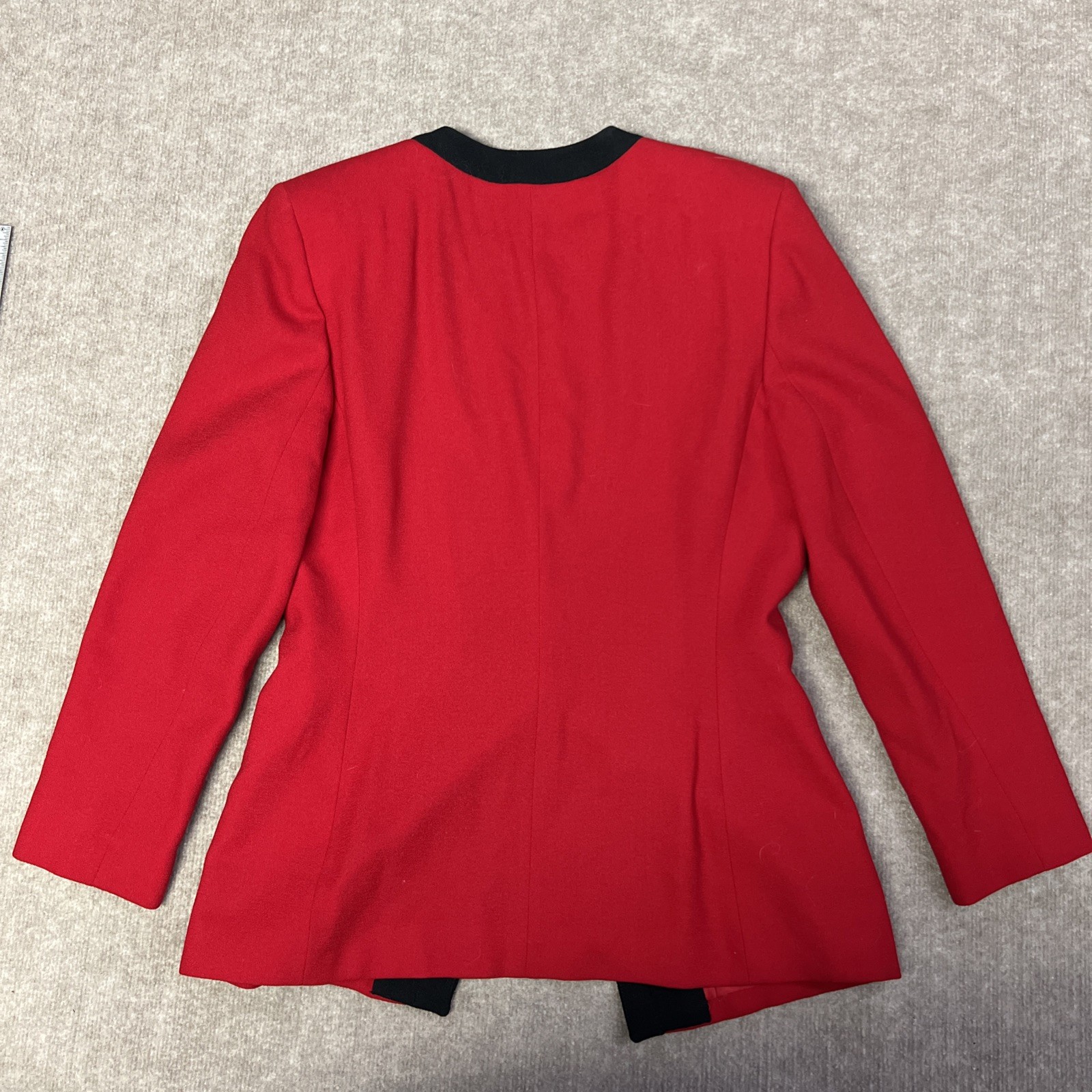 Saville Woolmark Jacket Blazer Red Sz 8 Vintage Lined Single Button Shoulder Pad