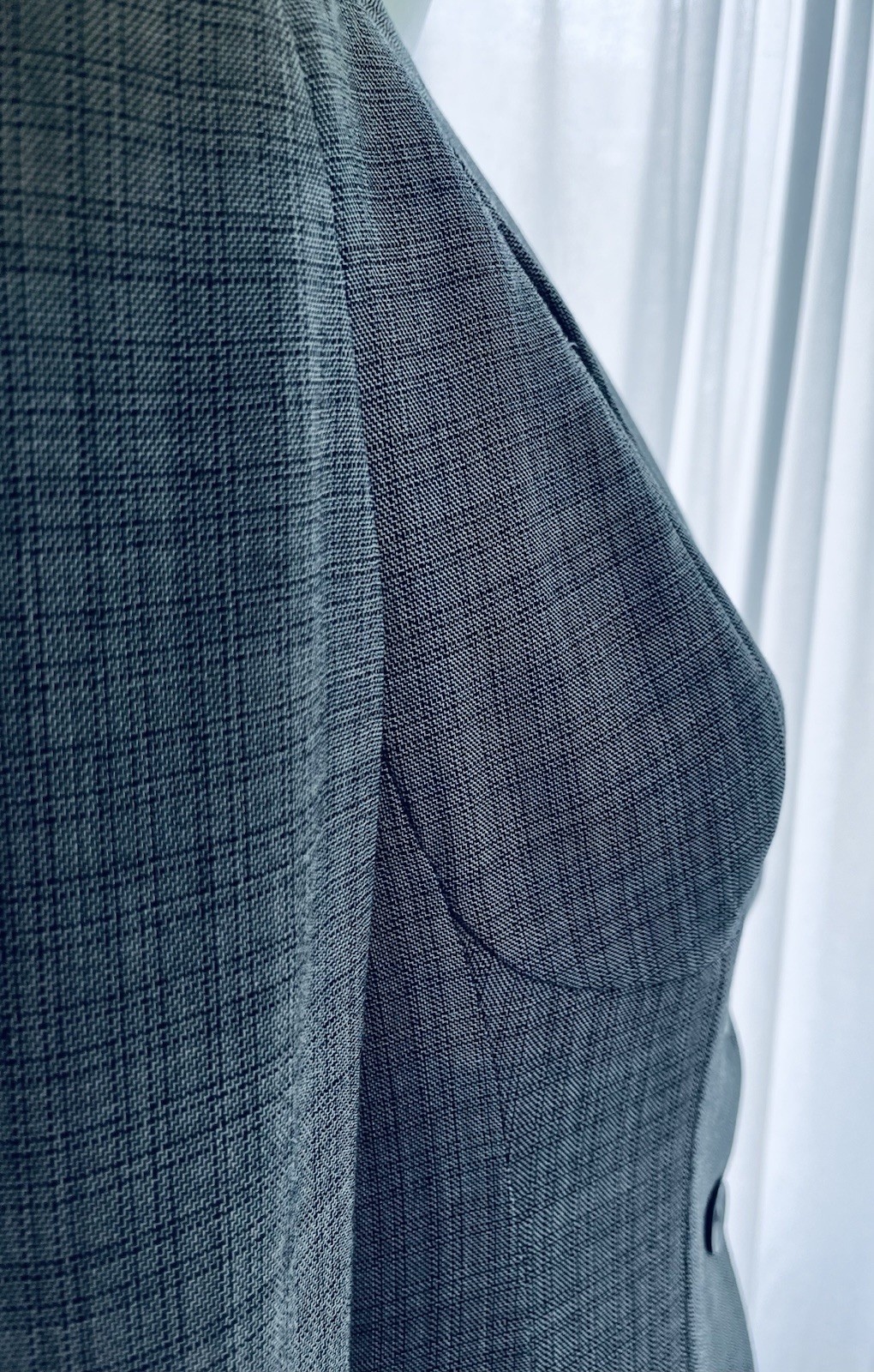 Vintage 1990s Donna Karan New York Wool Jacket with Boning at Hips