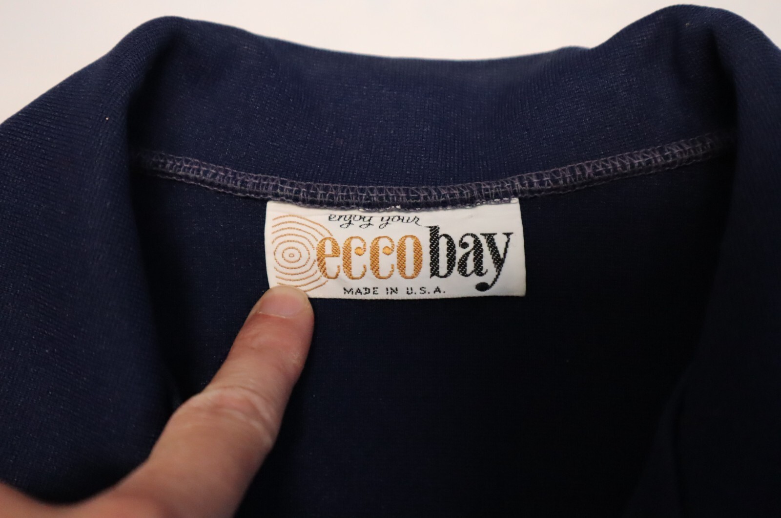 Vintage 70s ECCOBAY womens deep navy blue jacket size 13/14 (check measure) USA